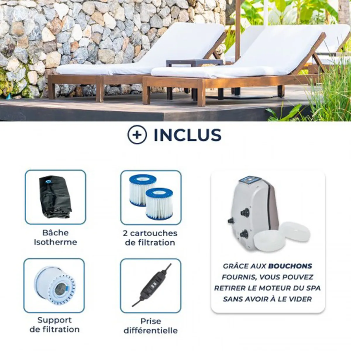 Spa gonflable rond NetSpa IZY - 2+1 places