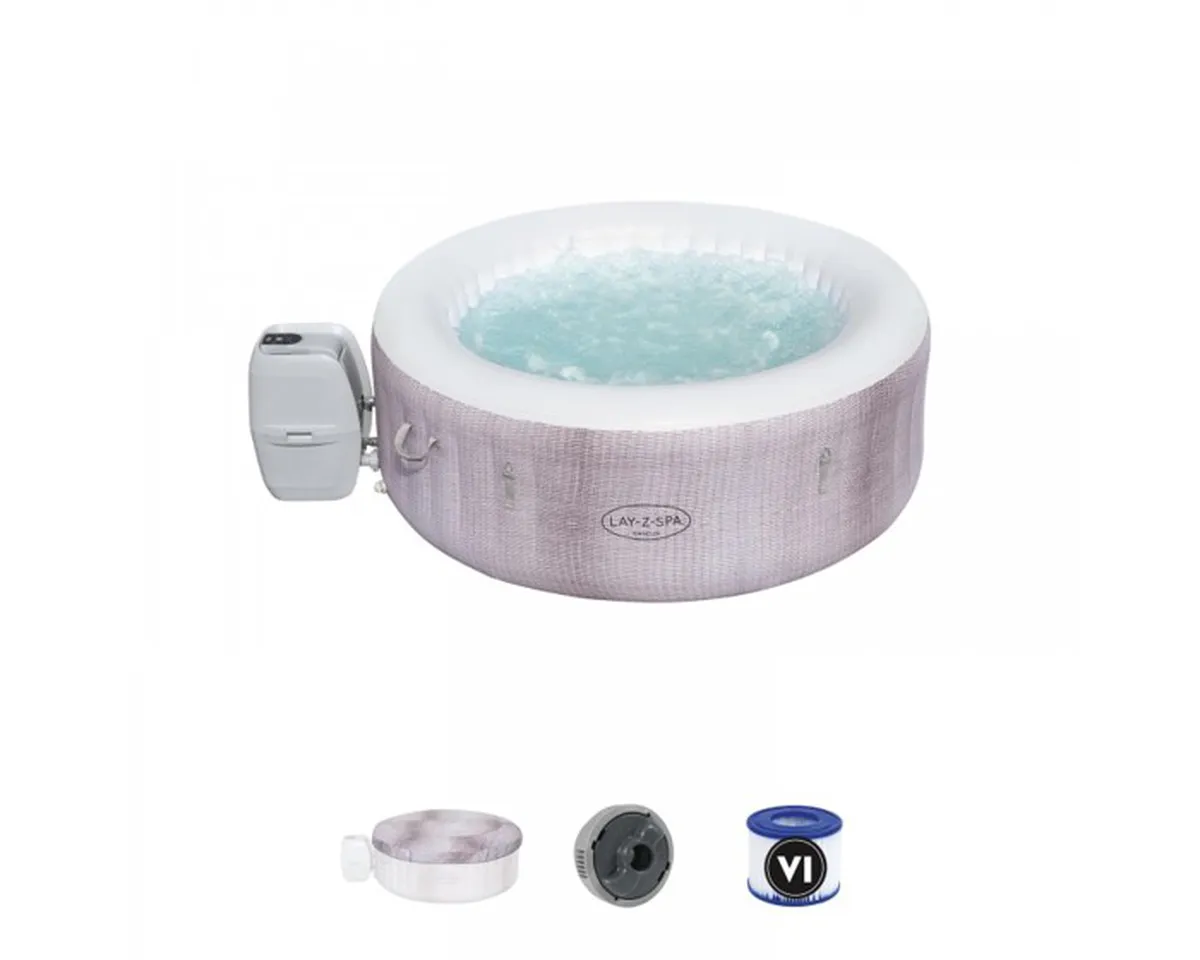 BESTWAY Spa gonflable Lay-Z-Spa® Cancun Airjet™ rond 2 à 4 personnes, 180 x 66 cm, 120 jets d'air
