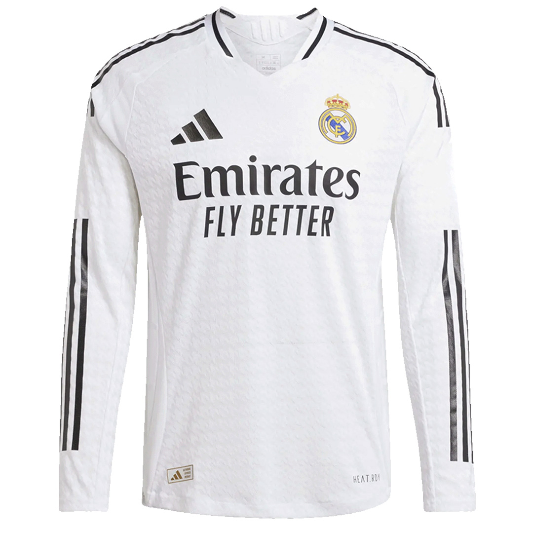 Real Madrid Home Long Sleeve Jersey Player Version