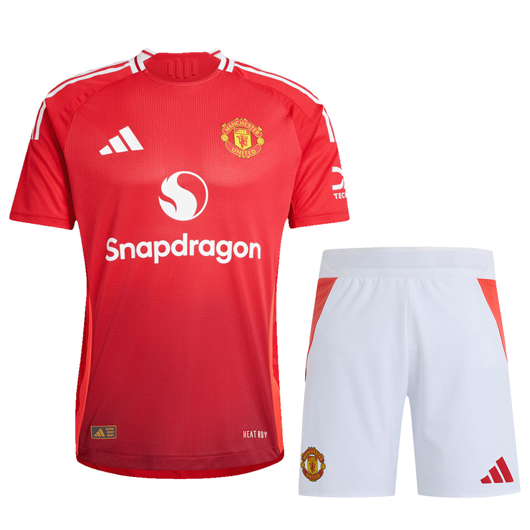 Manchester United Home Match Jersey+Shorts Kit Player Version