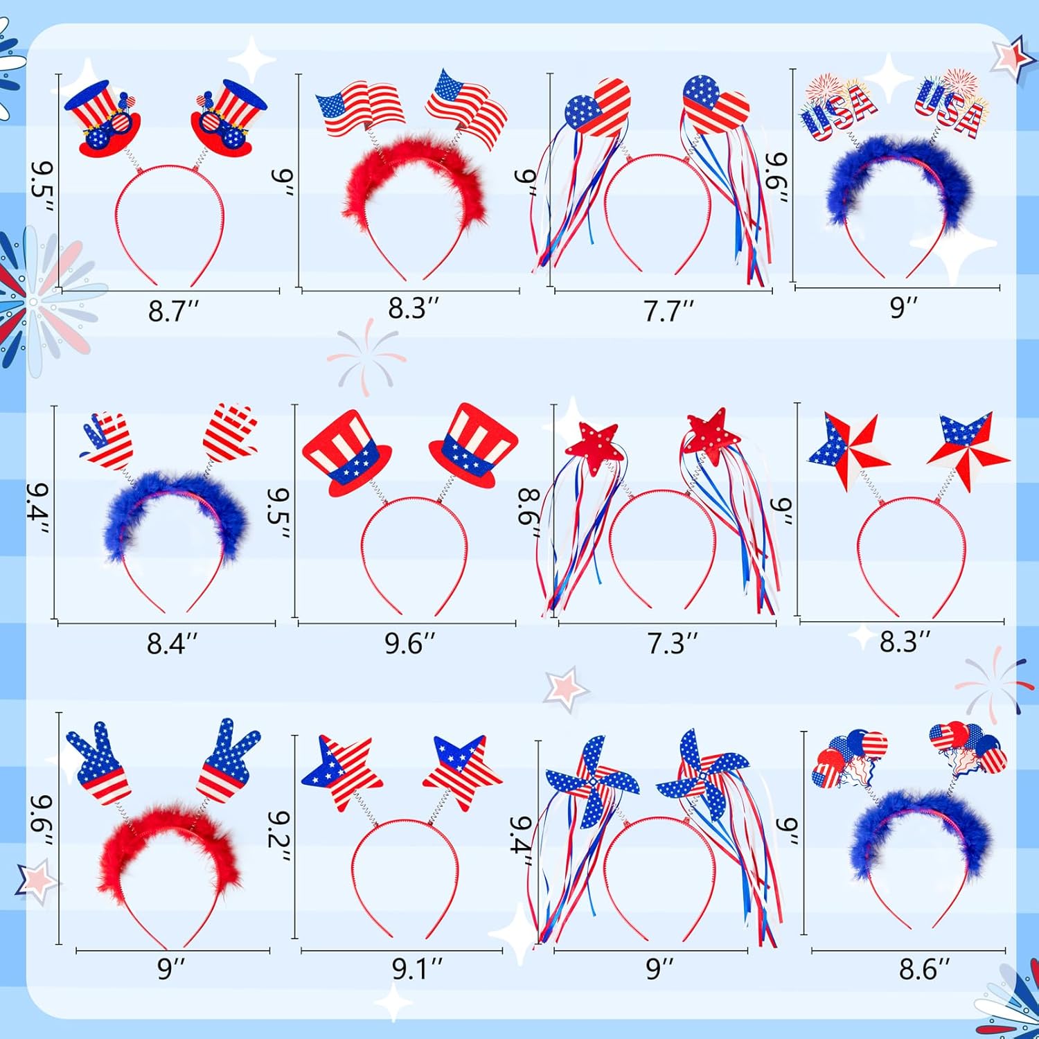 USA World Cup Party Headpiece Patriotic Soccer Fan Headband for Game Day Decorations