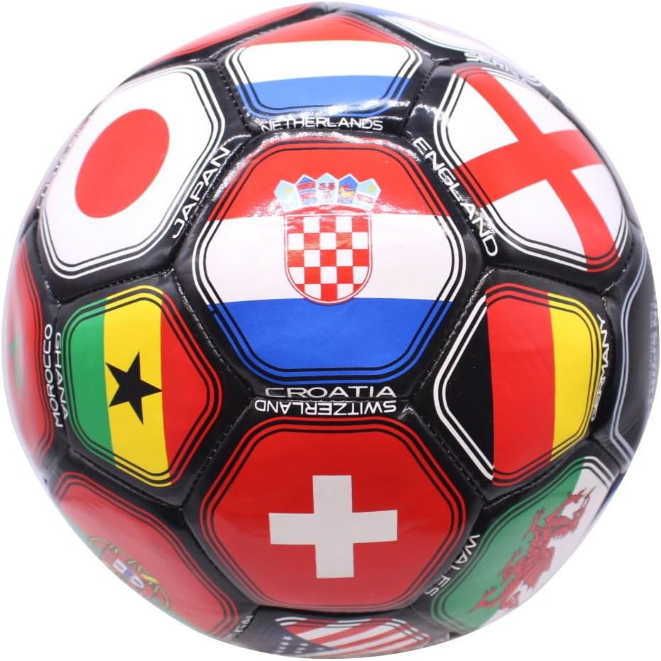 Tripact Inc 2026 World Cup World Flag Training Outdoor Soccer Ball – Size 5 – Black Verion