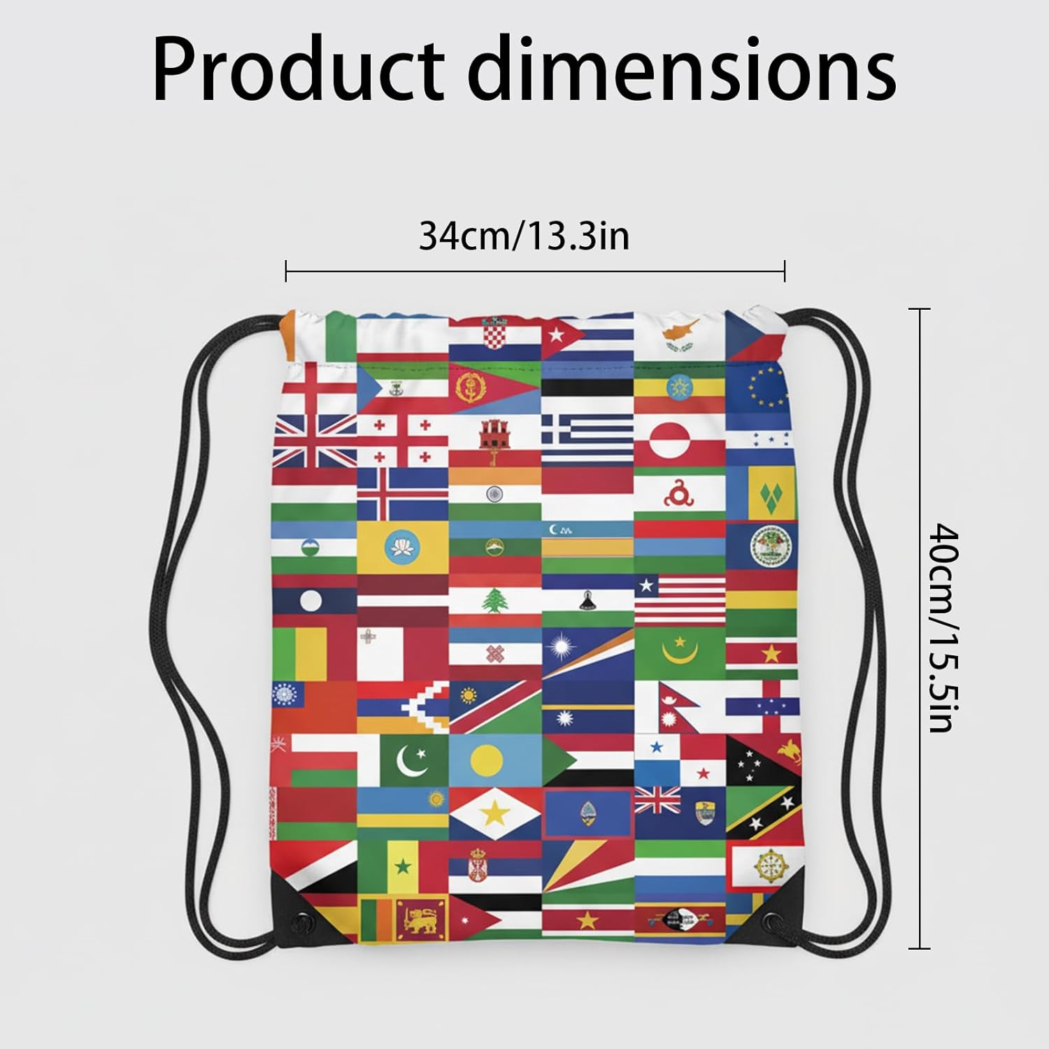 World Cup Drawstring Bag 2026 Soccer Merchandise,International Flags Football Decorations Accessories Great Gifts for Fans,Multicultural Travel Gym String Bag for World Cup Events, Sports & Daily Use