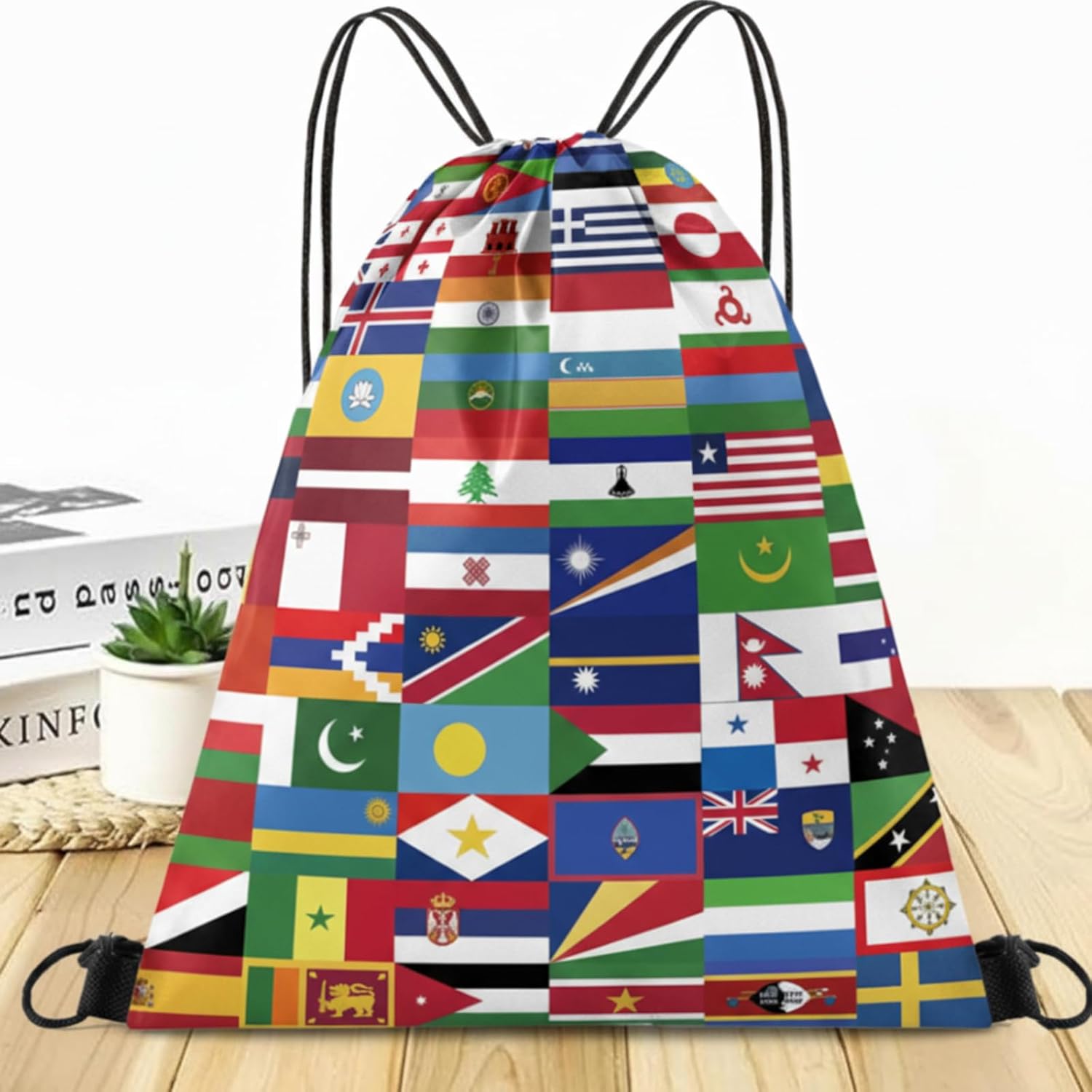 World Cup Drawstring Bag 2026 Soccer Merchandise,International Flags Football Decorations Accessories Great Gifts for Fans,Multicultural Travel Gym String Bag for World Cup Events, Sports & Daily Use