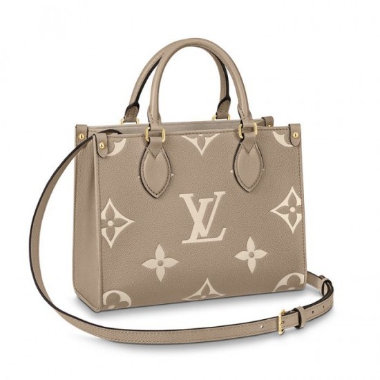 Louis Vuitton Onthego PM Black/Beige in Cowhide Leather with Gold