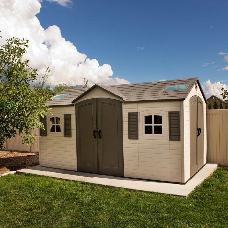 Dual Entry 15 ft. W x 8 ft. D Plastic Storage Shed - LIDL