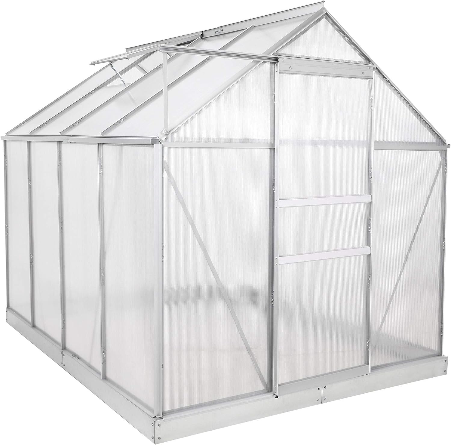 Zelsius Aluminium Garden Greenhouse in Various Sizes with Twin-wall ...