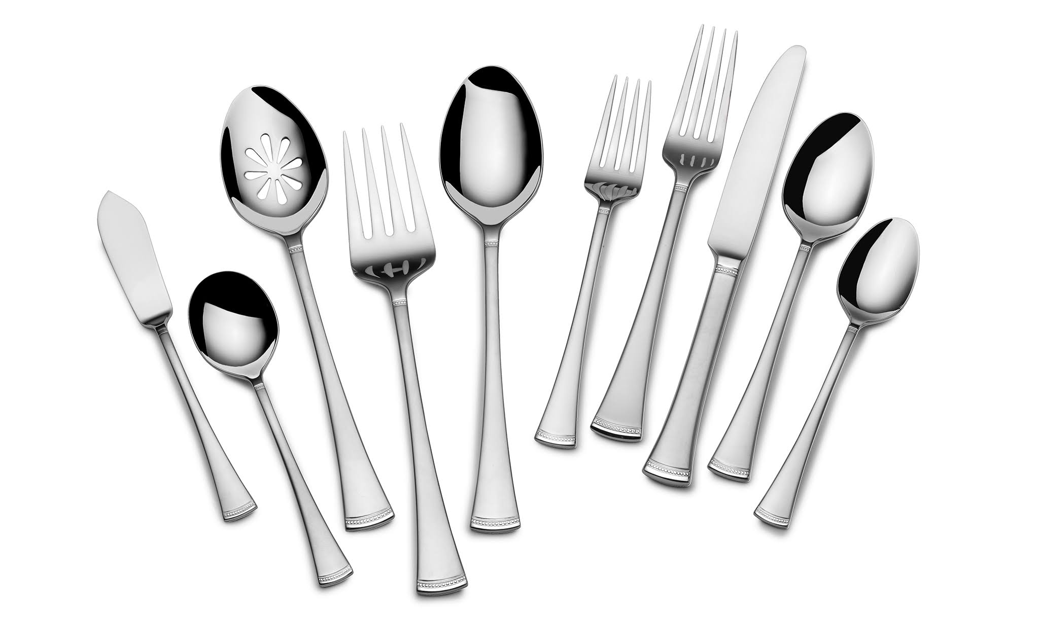Mikasa 65 Piece Flatware Set 12 Rosalynn Frost Silver ahuboo