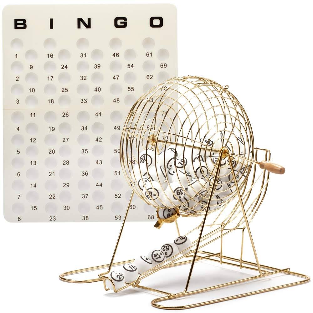 Professional Bingo Game Set with Large Bingo Cage, 1.5 inch Bingo Balls