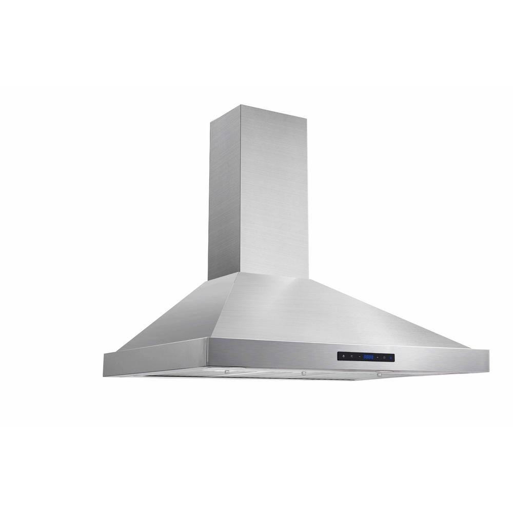 Vissani 36 in. W Convertible Wall Mount Range Hood with 2 Charcoal Filters in Stainless Steel