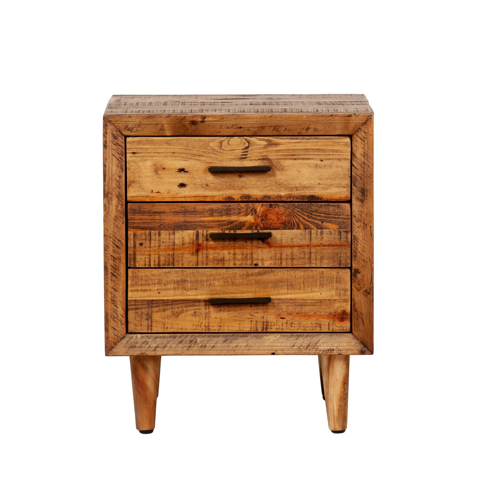 Reclaimed Pine Three Drawer Nightstand ahuboo