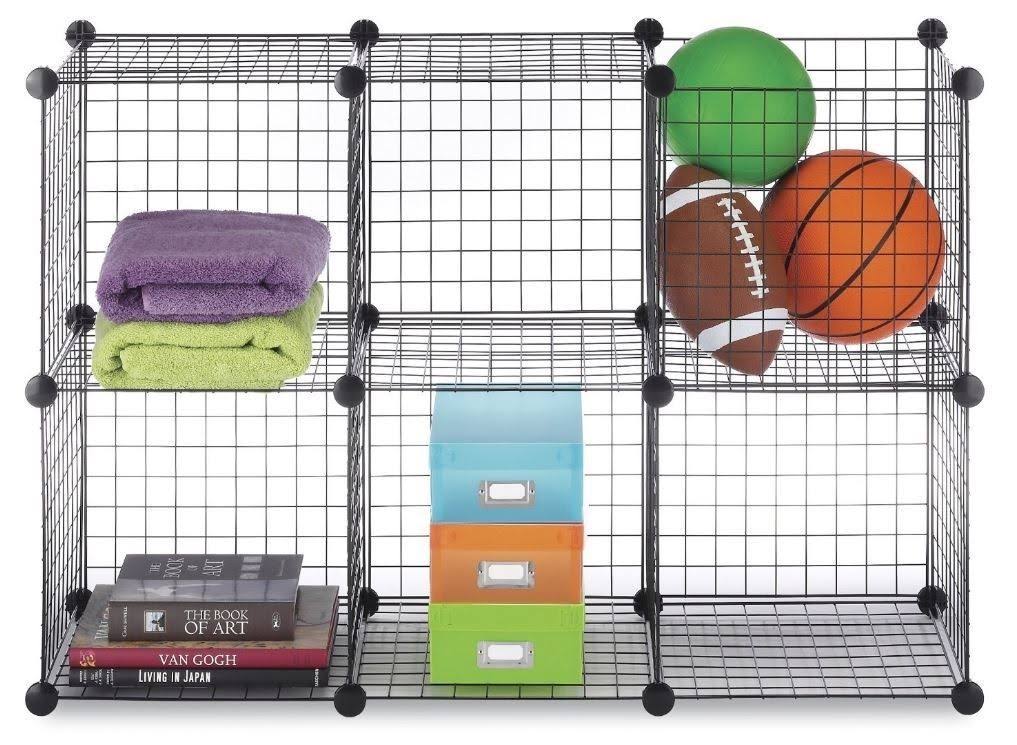 Whitmor Wire Storage Cubes Units Set 6 Stackable Interlocking Home