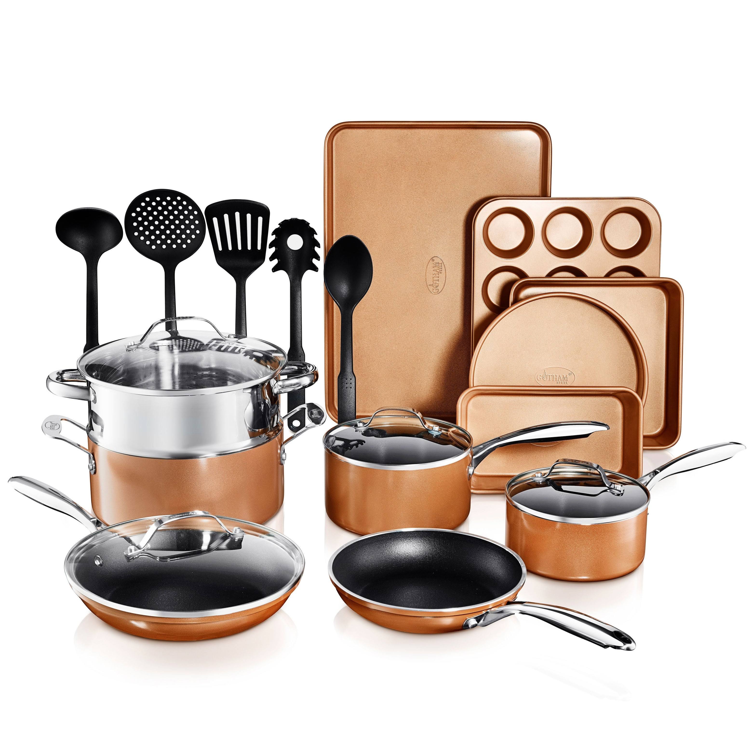 Gotham Steel Non Stick Copper Cast Textured 20pc Set 20 Piece ahuboo