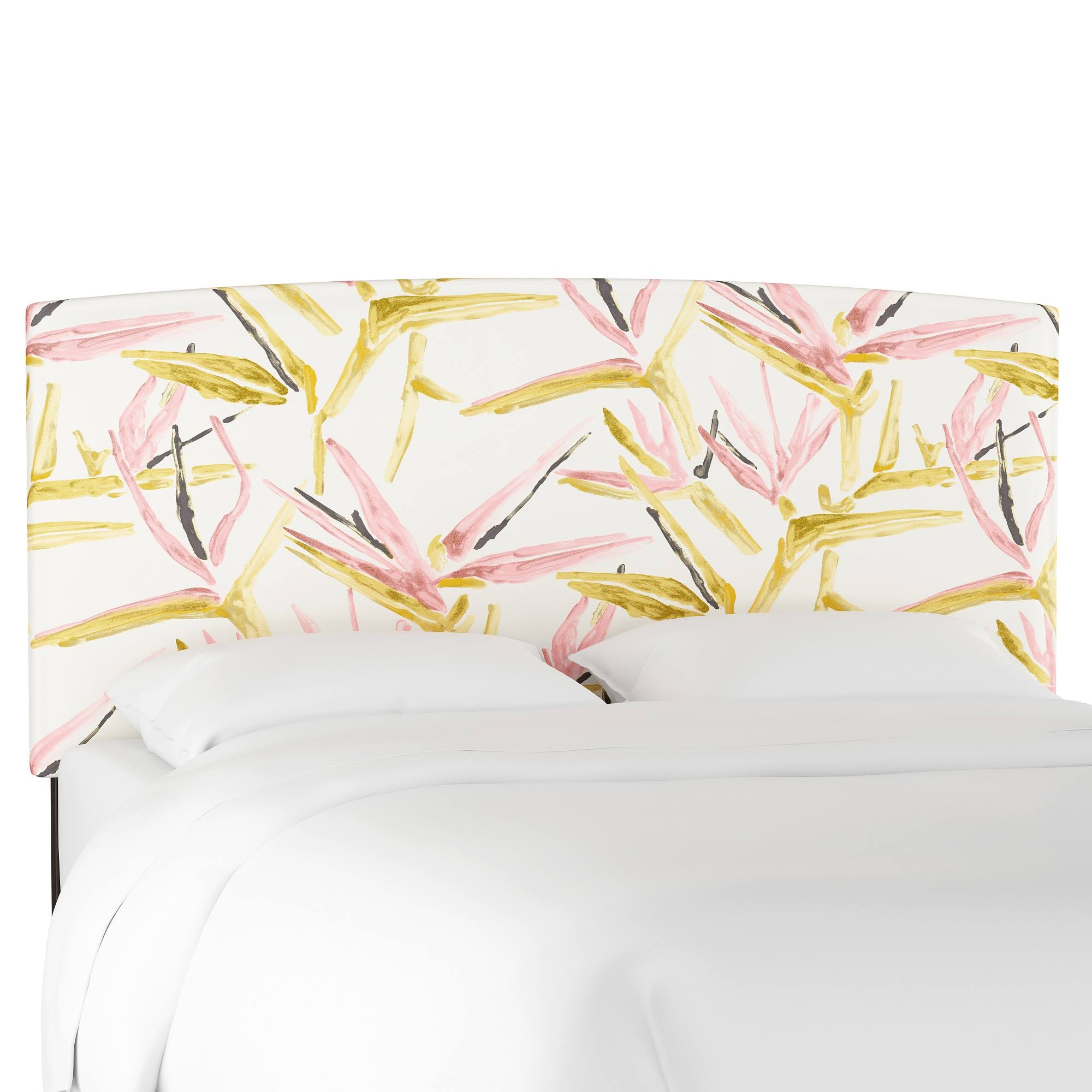 Full Upholstered Headboard Tropical Grass Pink/Cream Opalhouse ahuboo