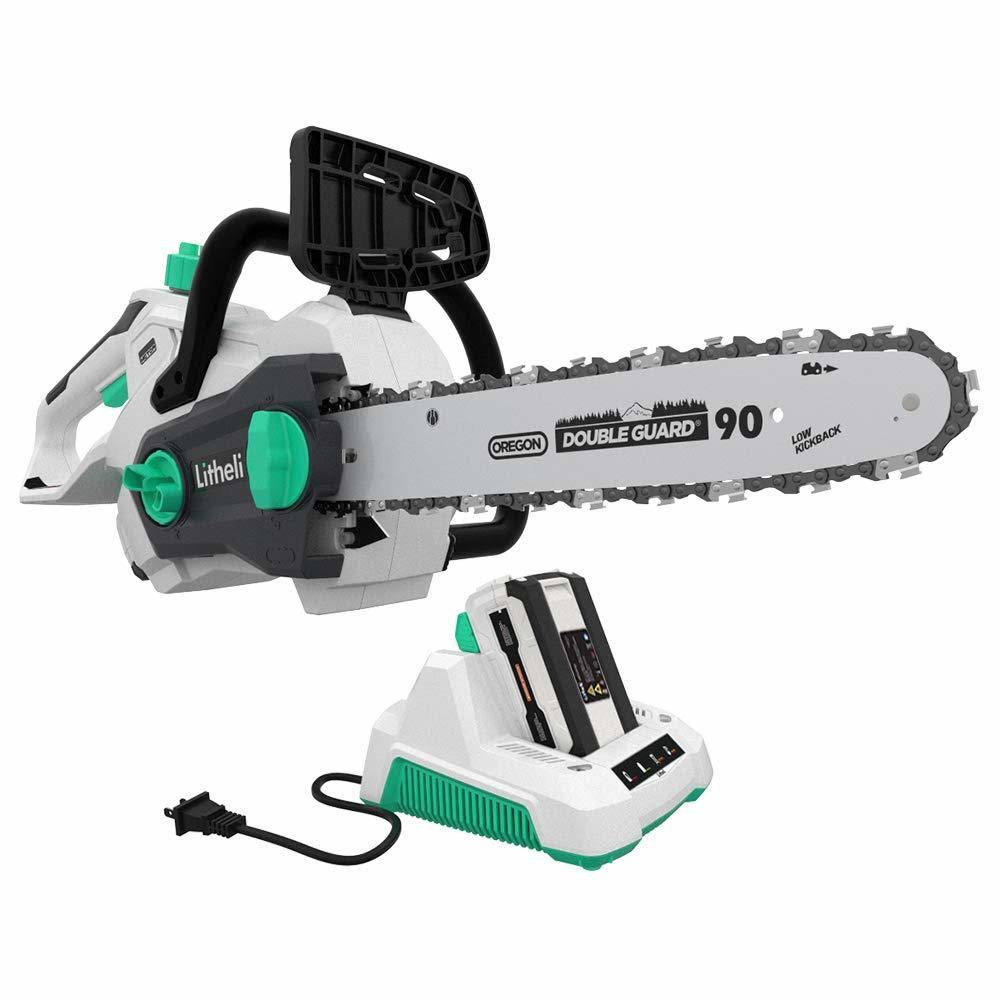 Litheli 40V Cordless Chainsaw 14 Inches with Brushless Motor, 2.5Ah