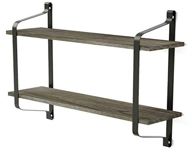 LoveKANKEI Floating Shelves Wall Mounted Industrial Wood Wall Shelves