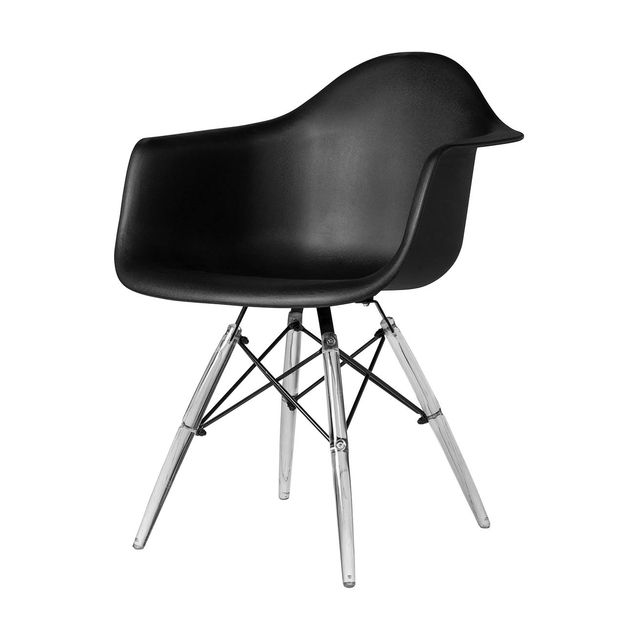 Molded MidCentury Arm Chair Black Seat and Legs ahuboo