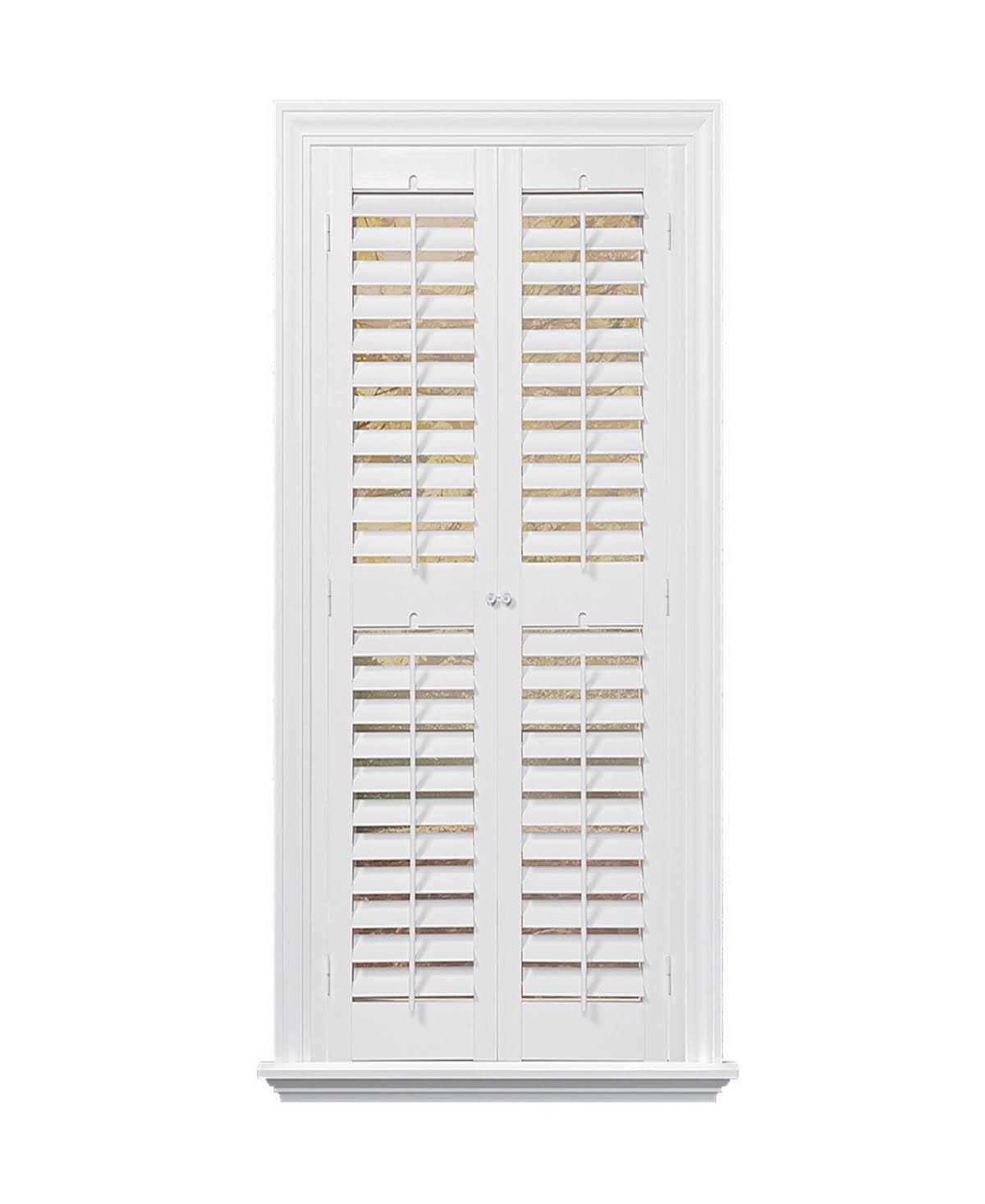 Plantation Faux Wood White Interior Shutter ahuboo