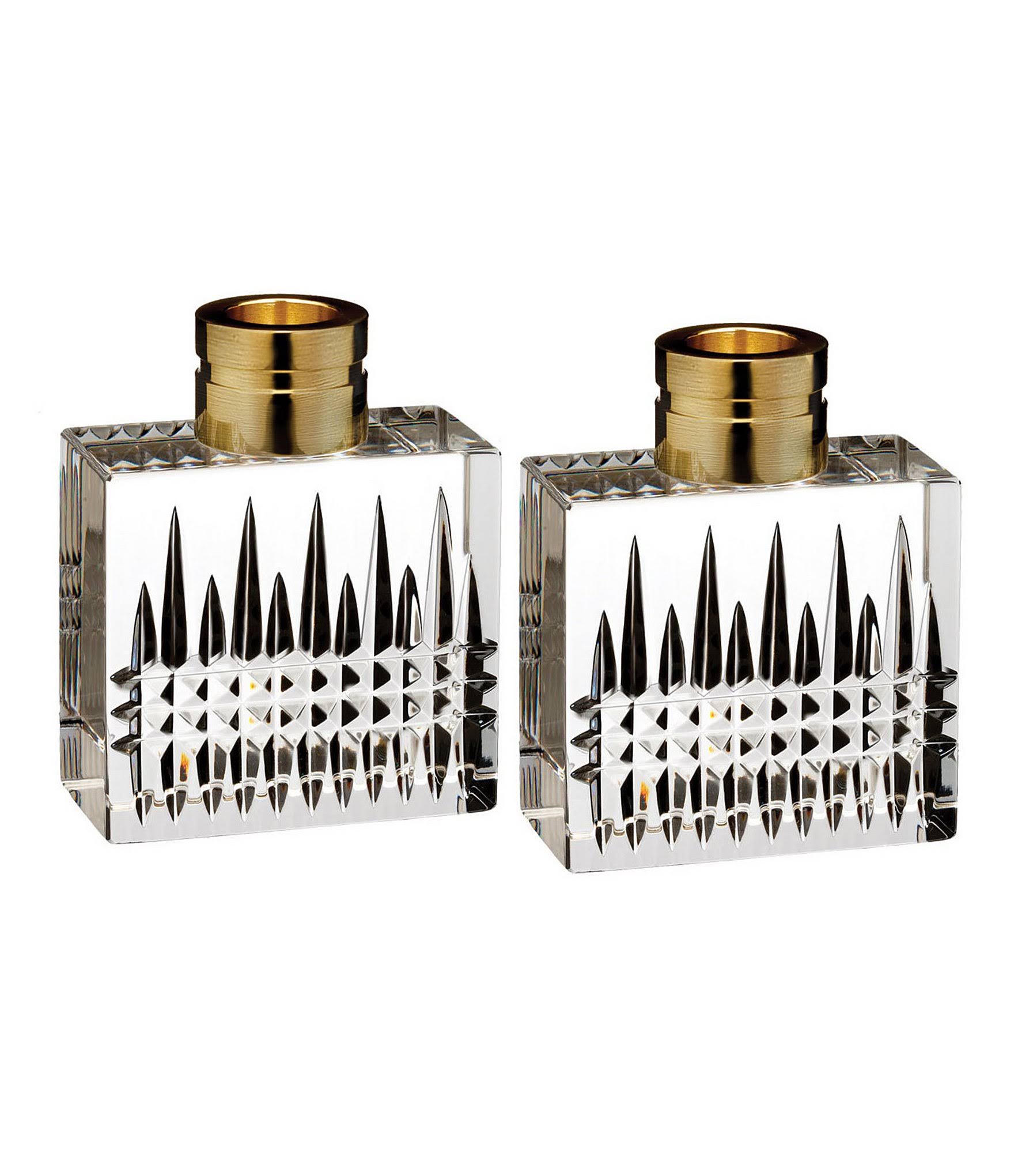 Waterford Lismore Diamond Candlestick Pair ahuboo