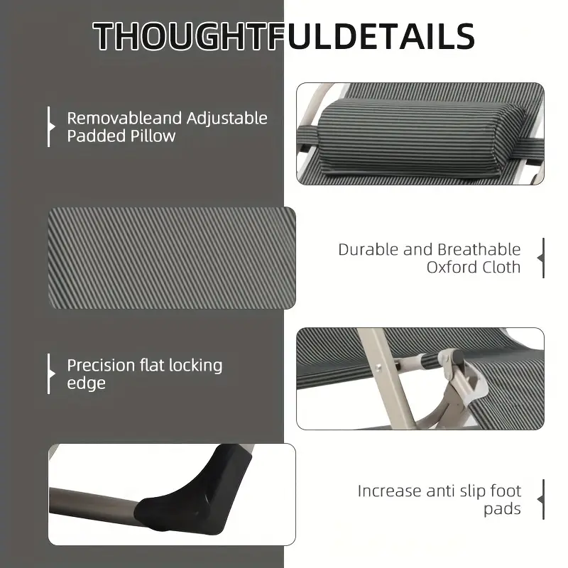 Large Folding Chair That Can Be Adjusted To Lie Flat At 180 Degrees