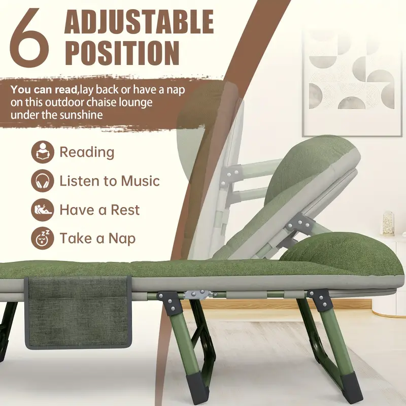 Folding Sleeping Bed,Adjustable Camping Cot, Portable Lightweight  for office outdoor