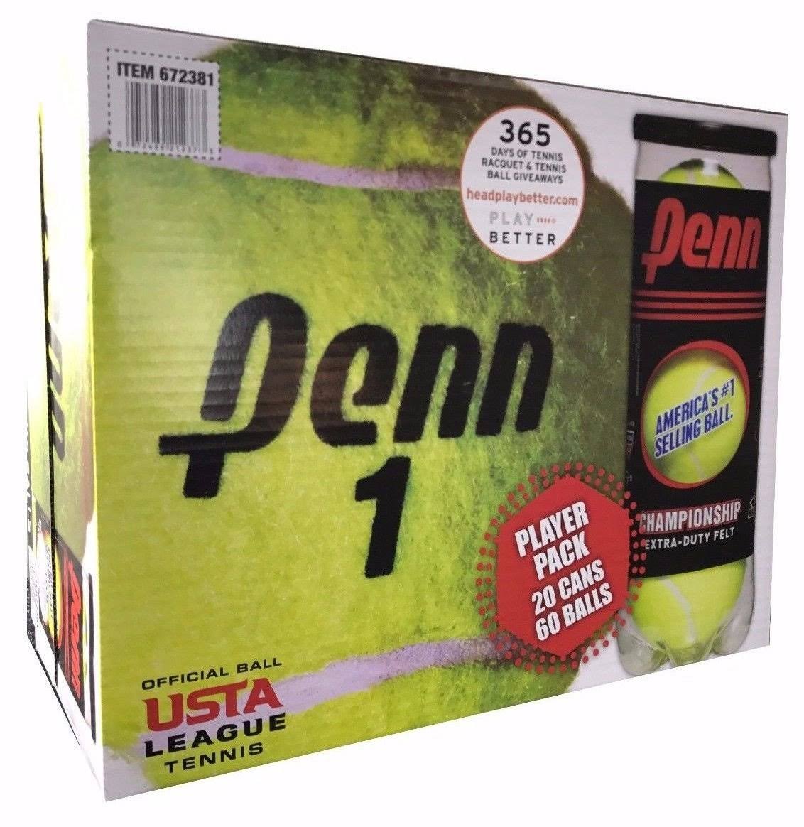Penn Championship Felt Tennis Balls 20Pack, Extra Duty famonal