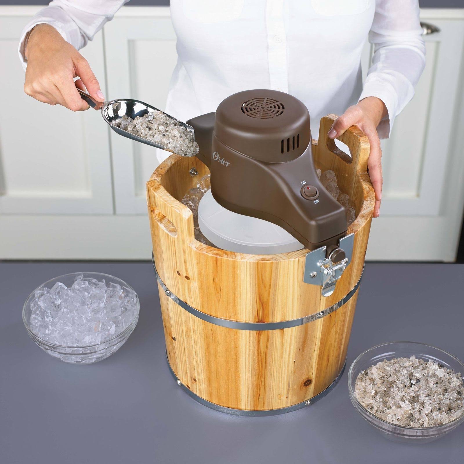 Oster 4 Quart Wooden Bucket Ice Cream Maker dersya