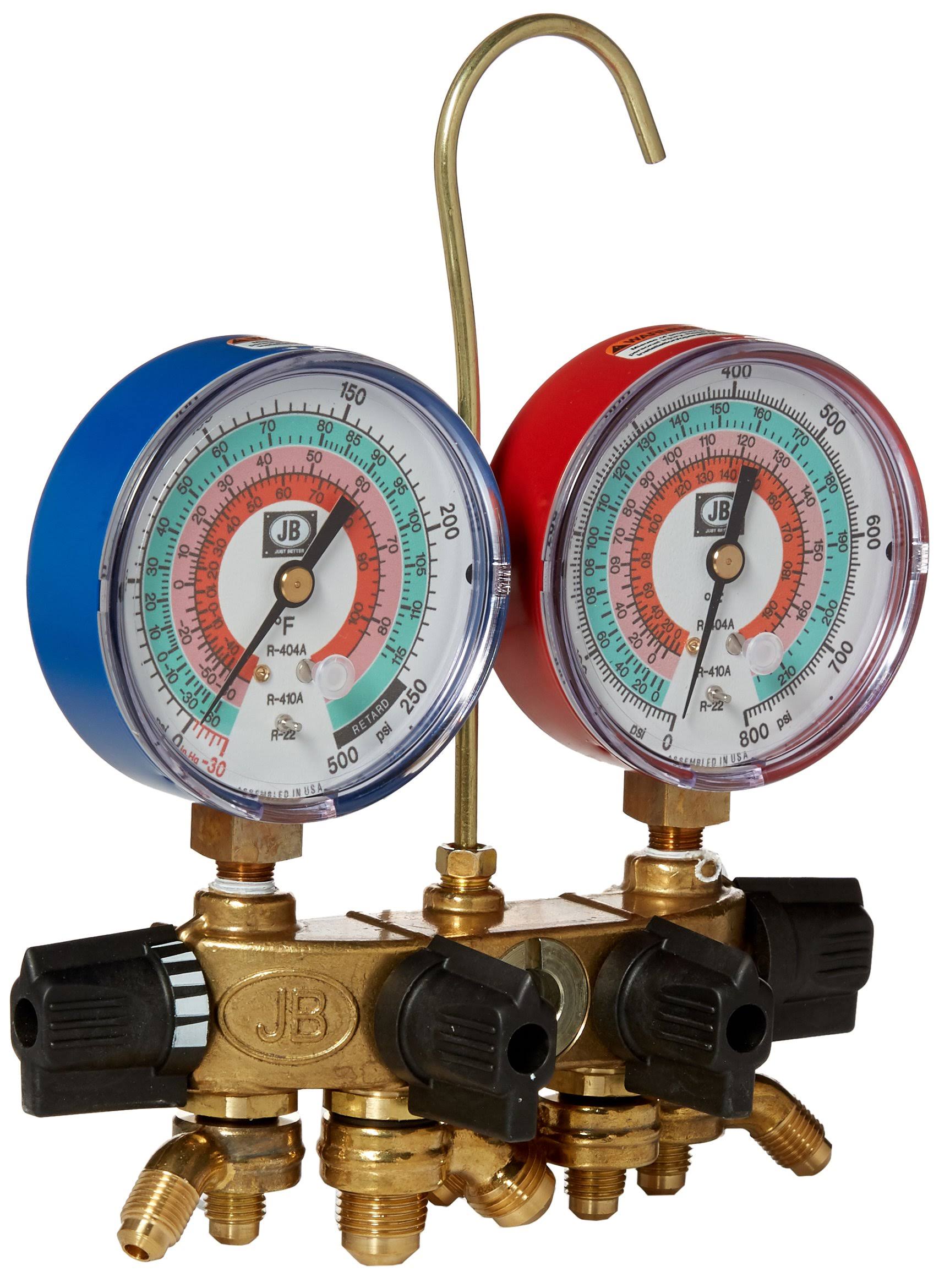 JB Industries Manifold Gauge, 4Valve 26233 dersya