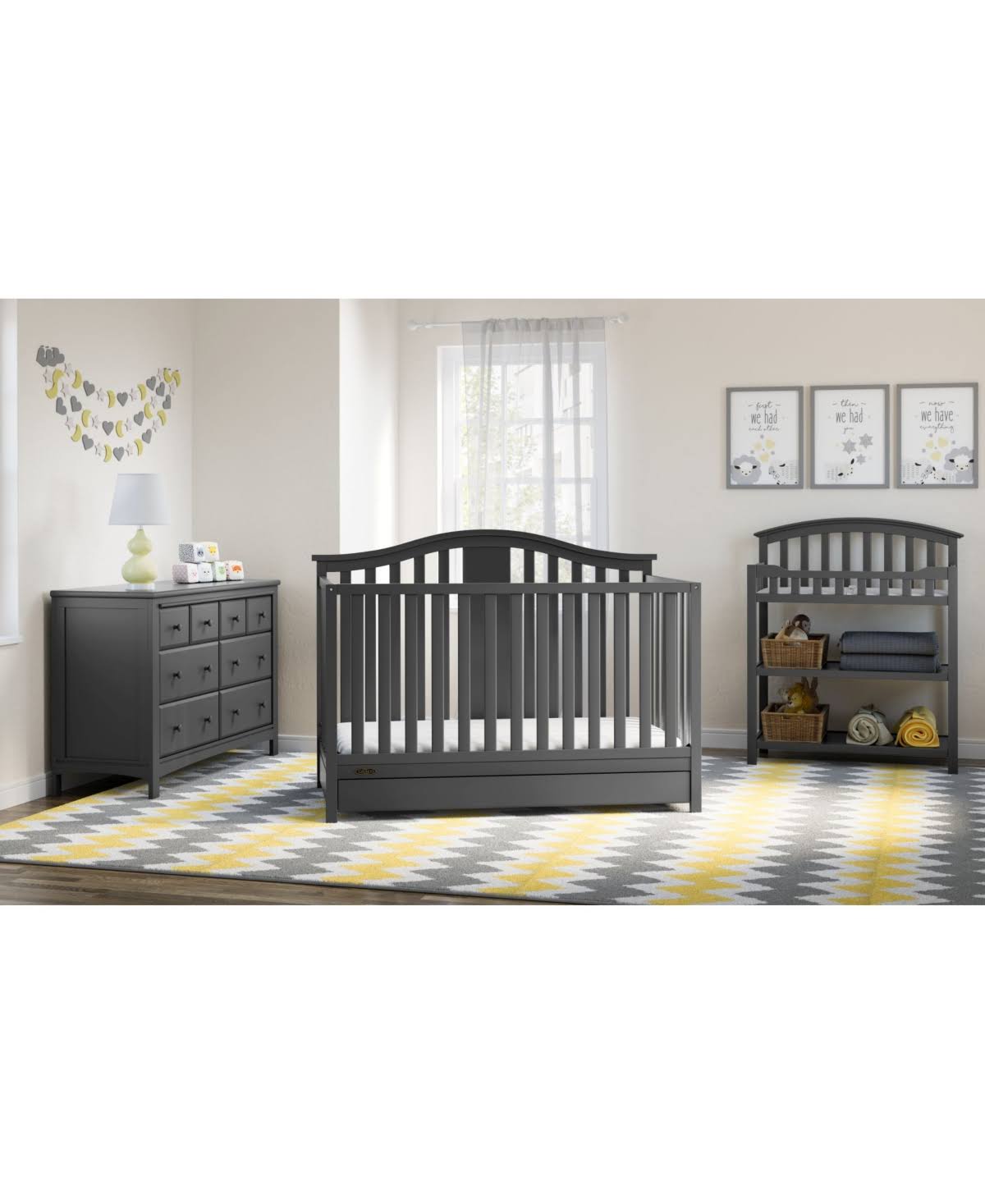 Graco Solano 4in1 Convertible Crib with Drawer Gray dersya