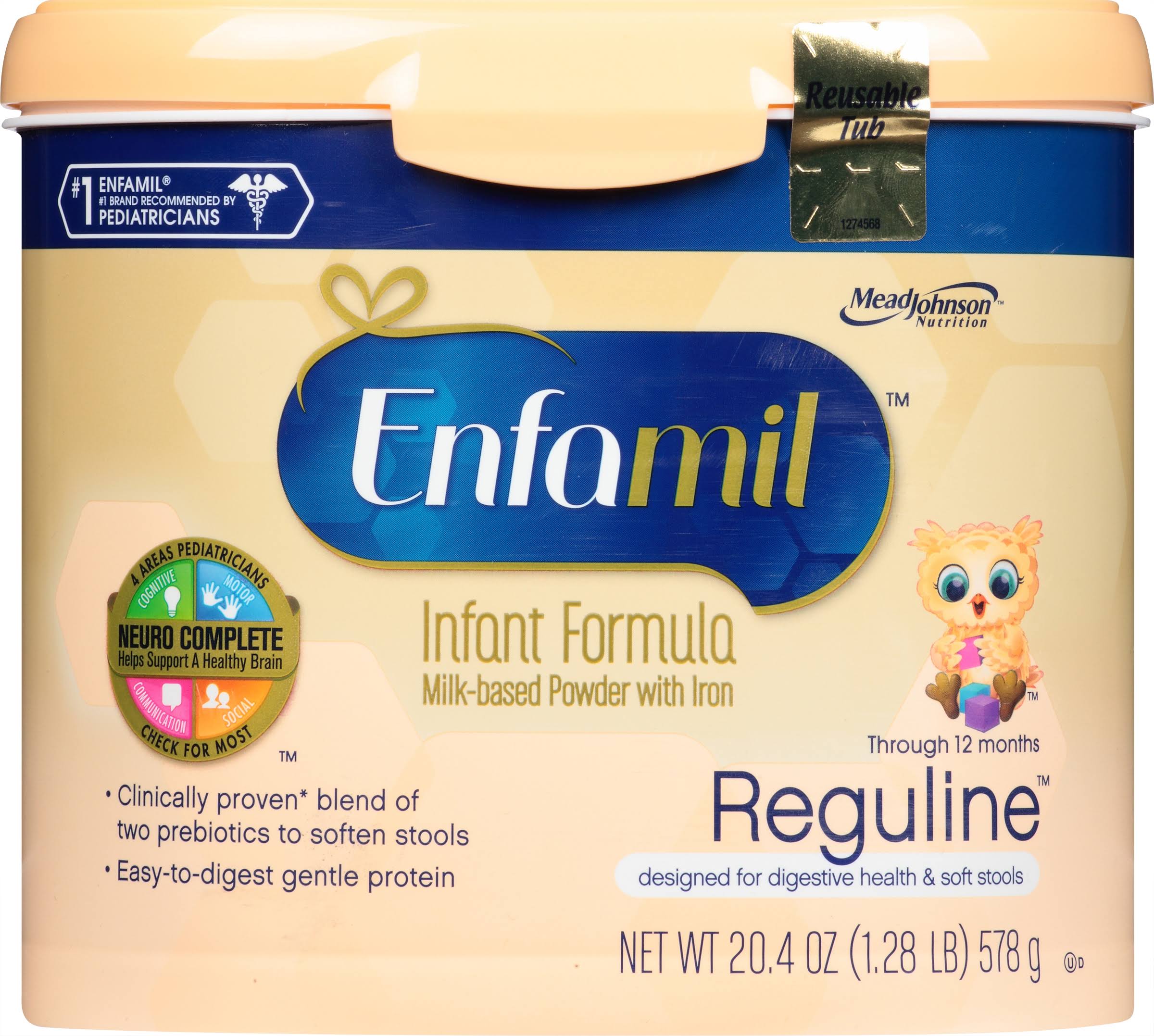 Enfamil Reguline Infant Formula, with Iron, Milk-Based Powde - 20.4 oz ...