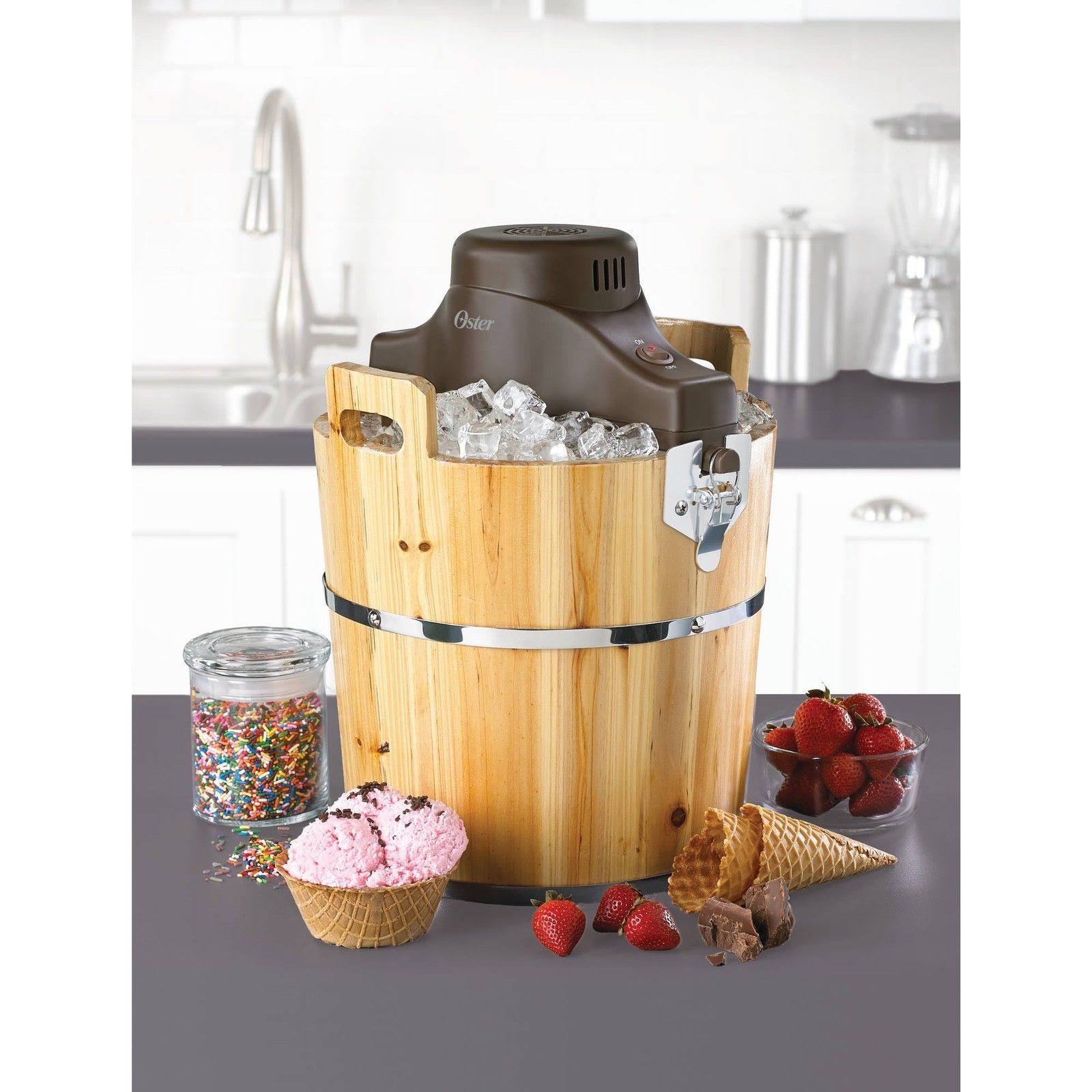 Oster 4 Quart Wooden Bucket Ice Cream Maker dersya