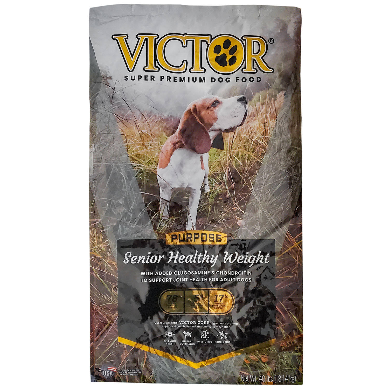 Victor Senior, Healthy Weight Dog Food, 40 lbs dersya