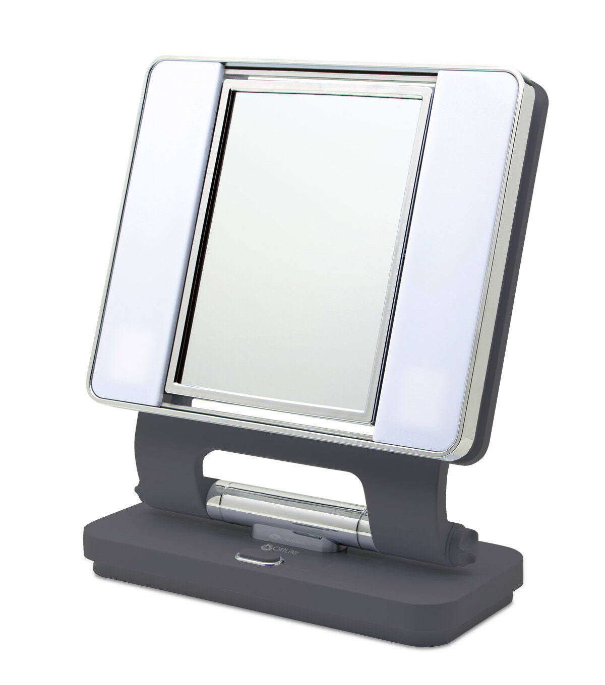🔥OttLite Lighting 26 W Dual Sided Natural Makeup Mirror Dark Gray dersya