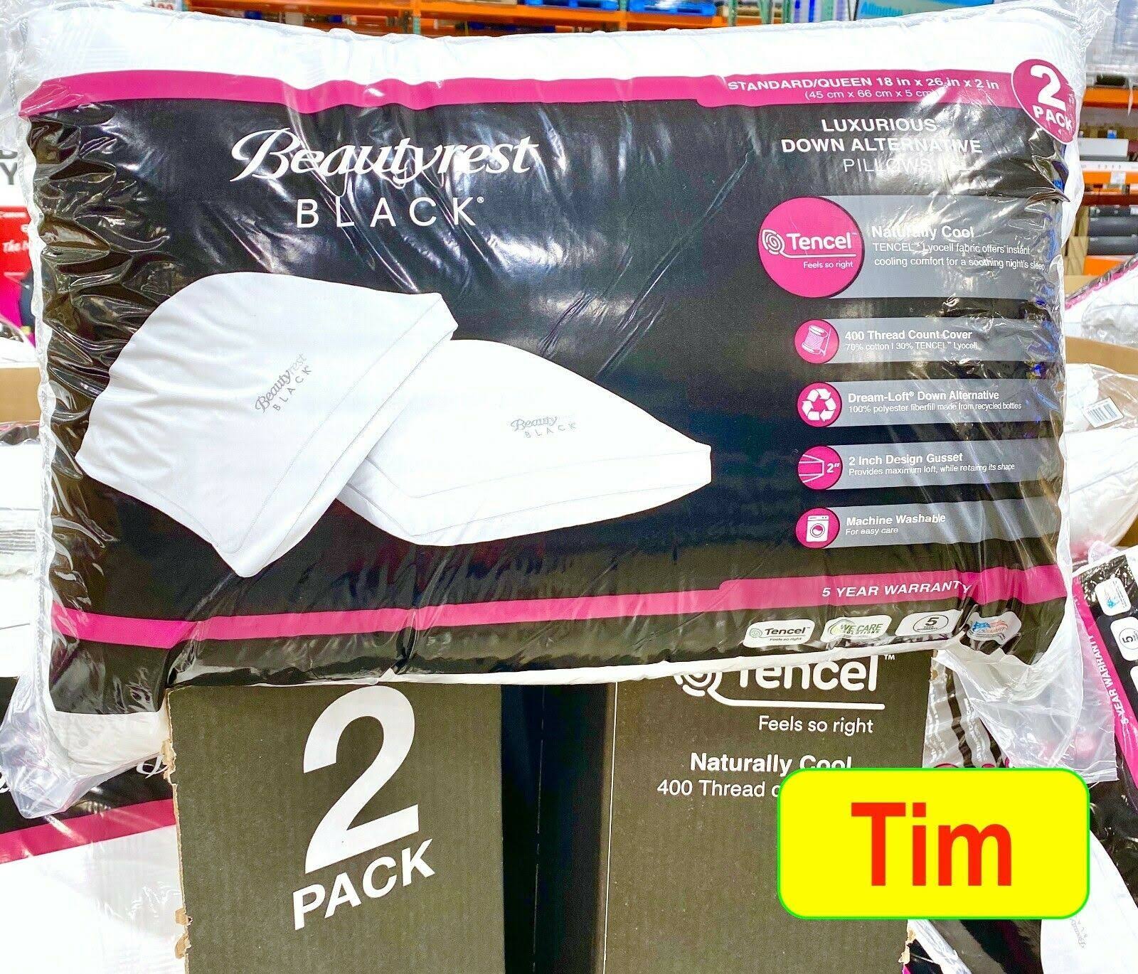 Beautyrest Black Jumbo Pillow, 2 Pack dersya