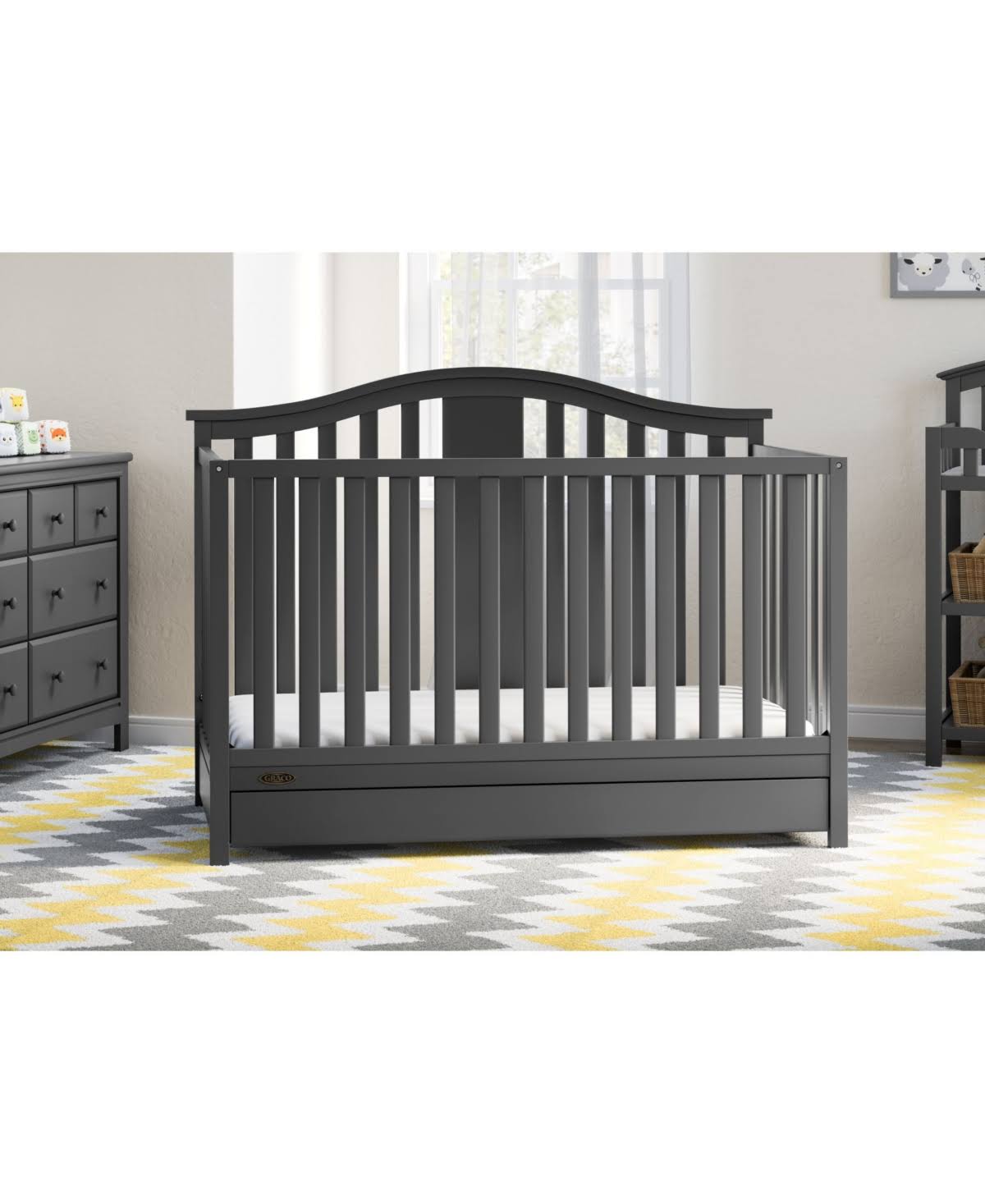 Graco Solano 4in1 Convertible Crib with Drawer Gray dersya