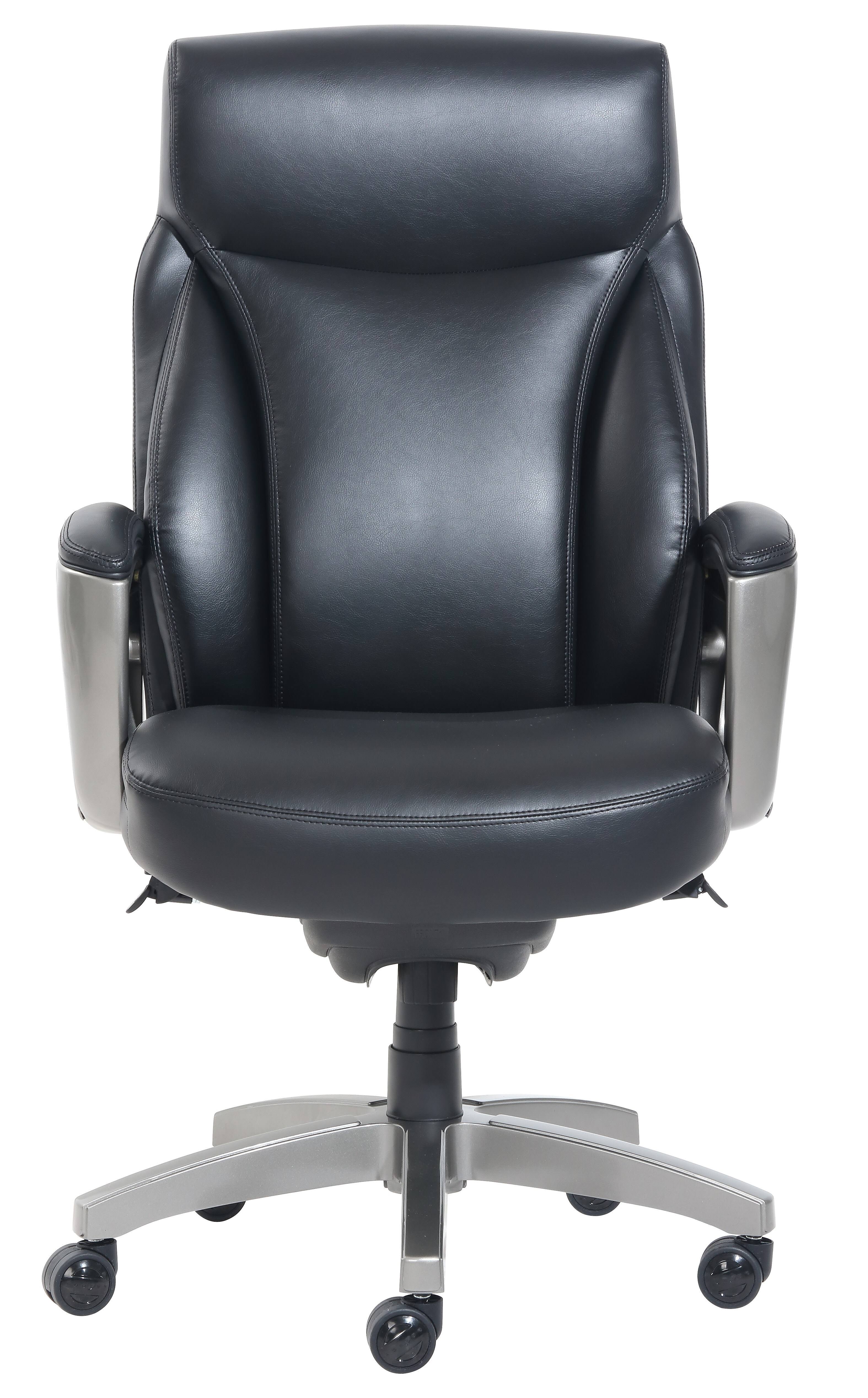 LaZBoy Arcadian Bonded Leather Executive Chair, Black (60009) dersya