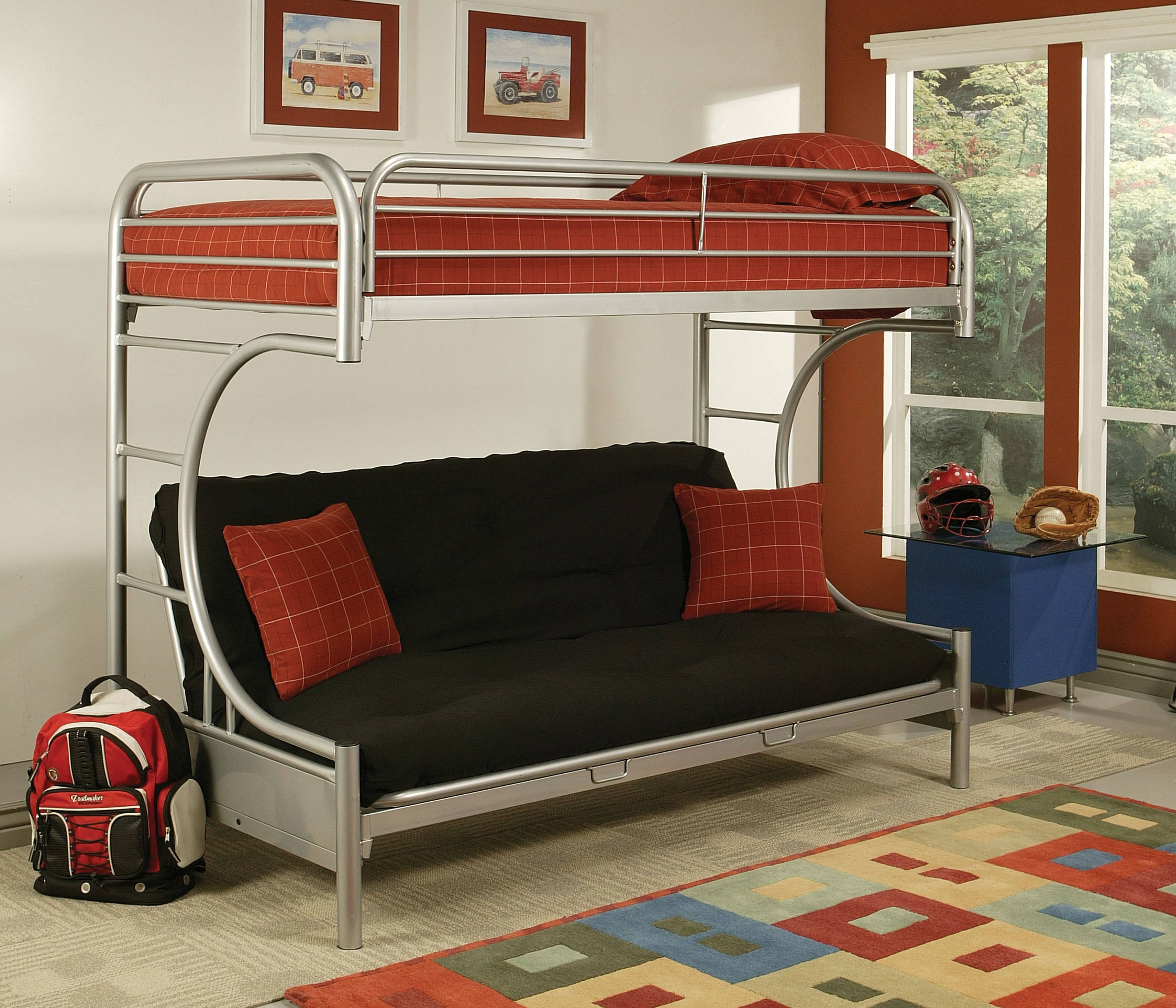 Acme Eclipse Twin/Full/Futon Bunk Bed, Silver dersya