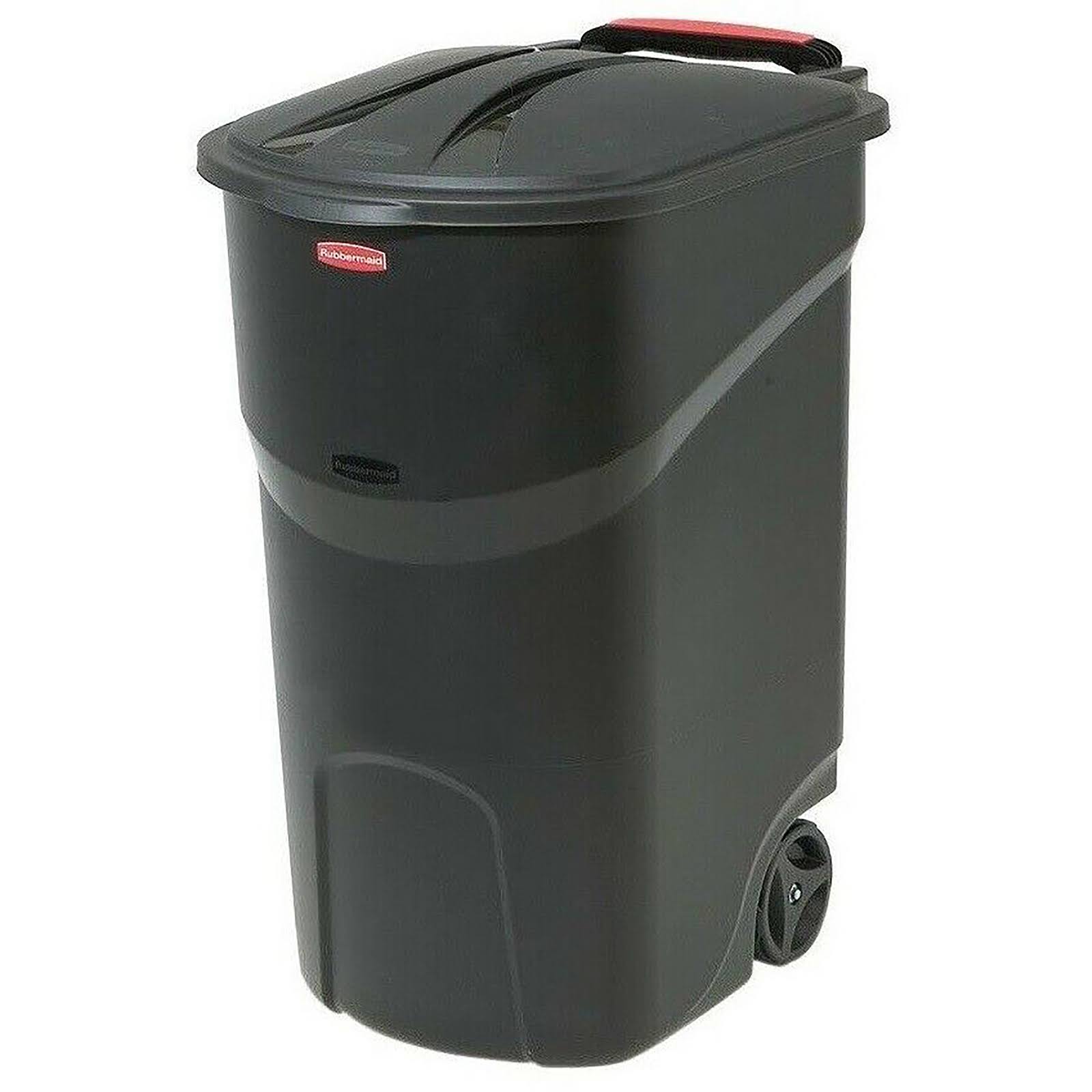 🔥rubbermaid Roughneck 45 Gal Black Wheeled Trash Can With Lid Dersya 