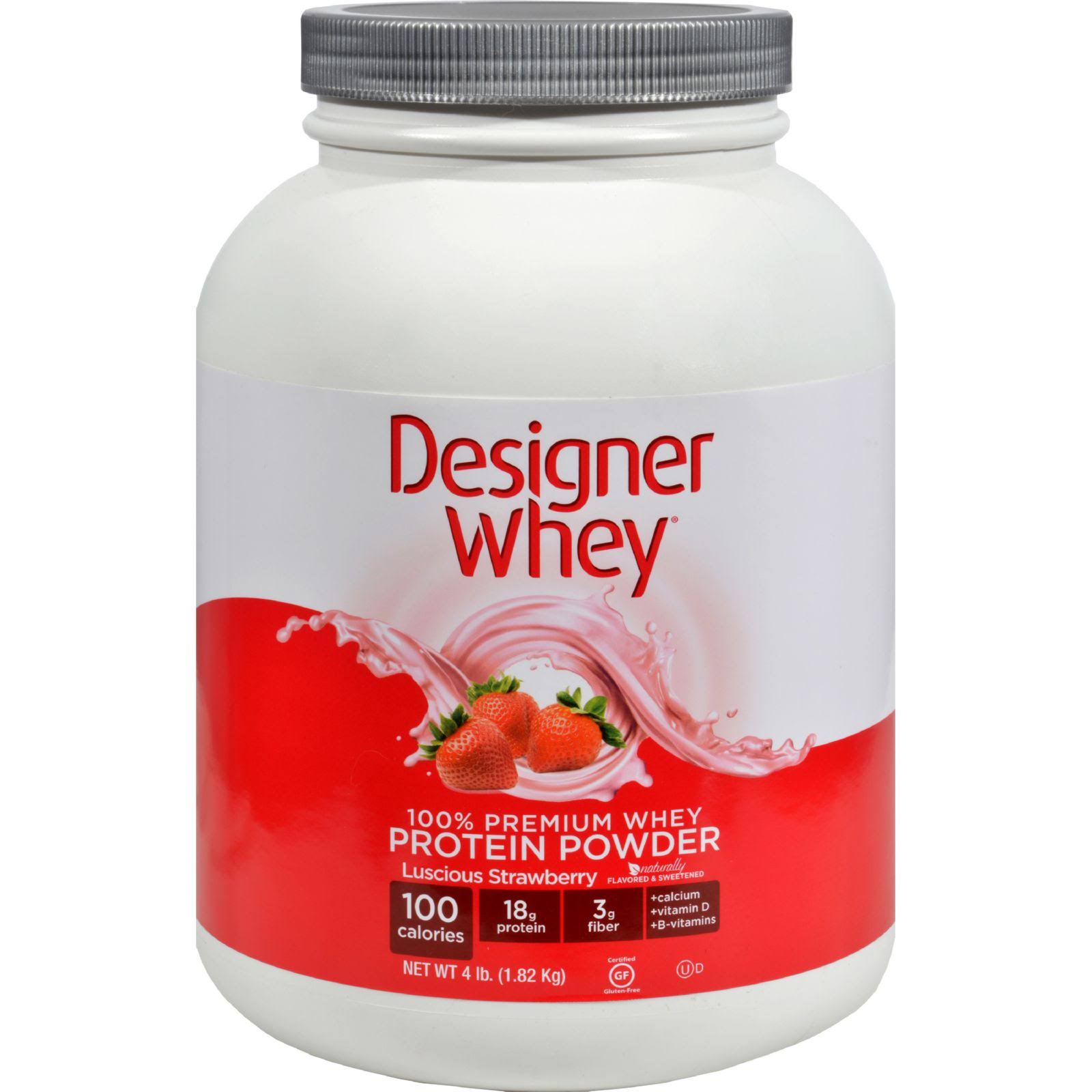 Designer Whey Protein Powder, Strawberry 4 lb canister dersya