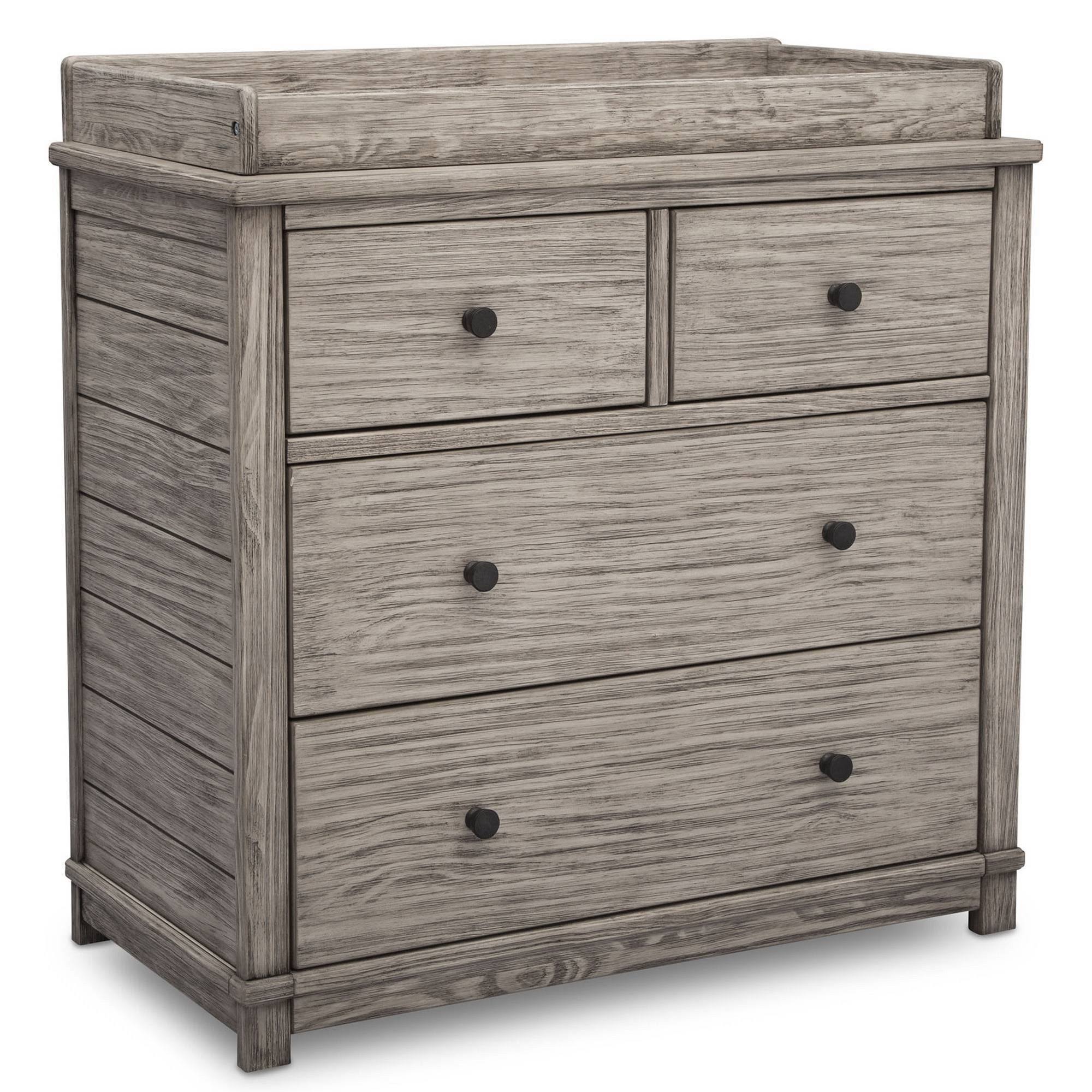 Simmons Kid&s Monterey 4 Drawer Dresser with Change Top Rustic White