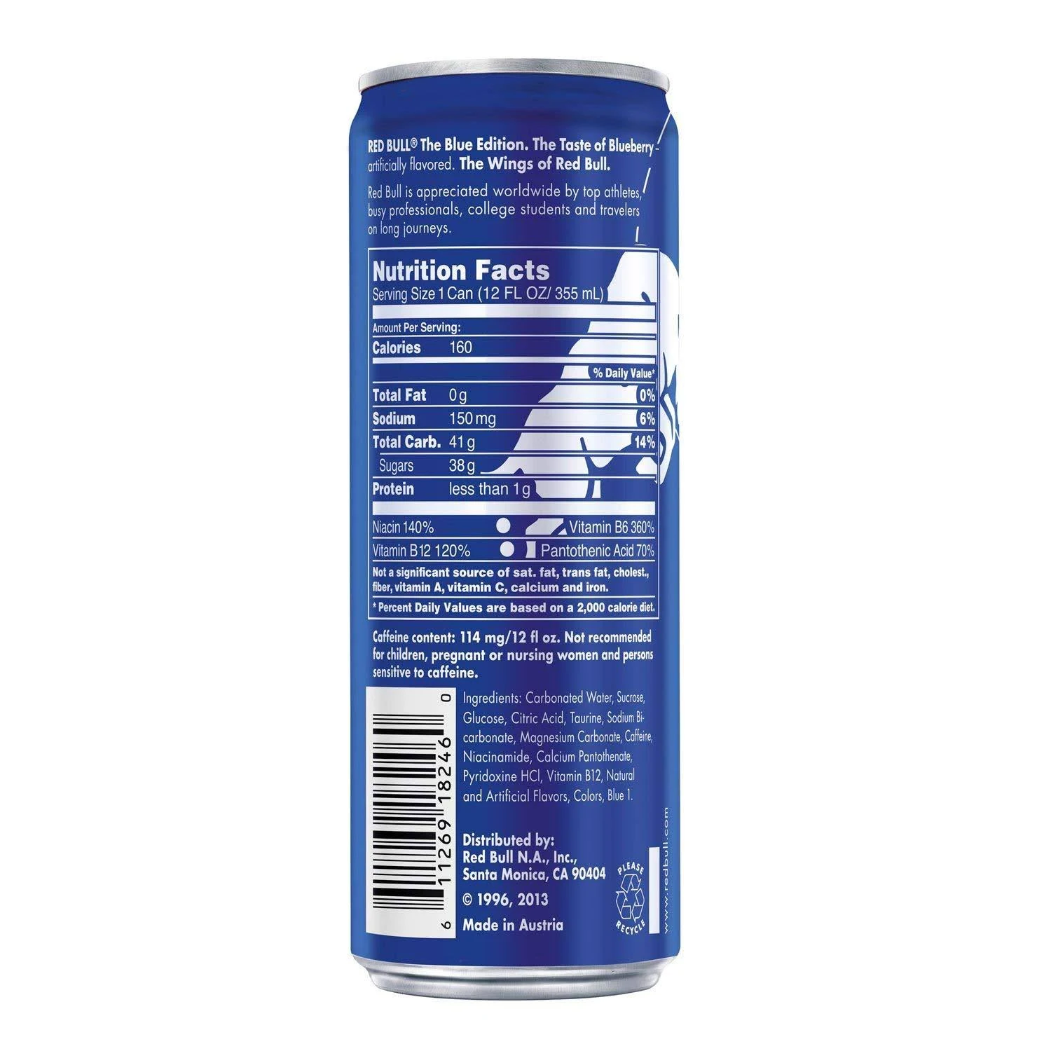 Red Bull Blue Edition Energy Drink, Blueberry 24 pack, 12 fl oz cans