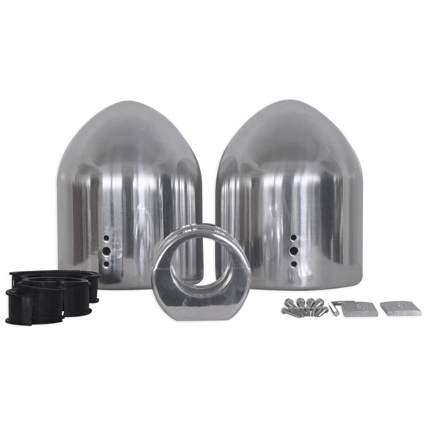 Pair Rockville MAC65S 6.5x22 Polished Silver Aluminum Wakeboard Tower