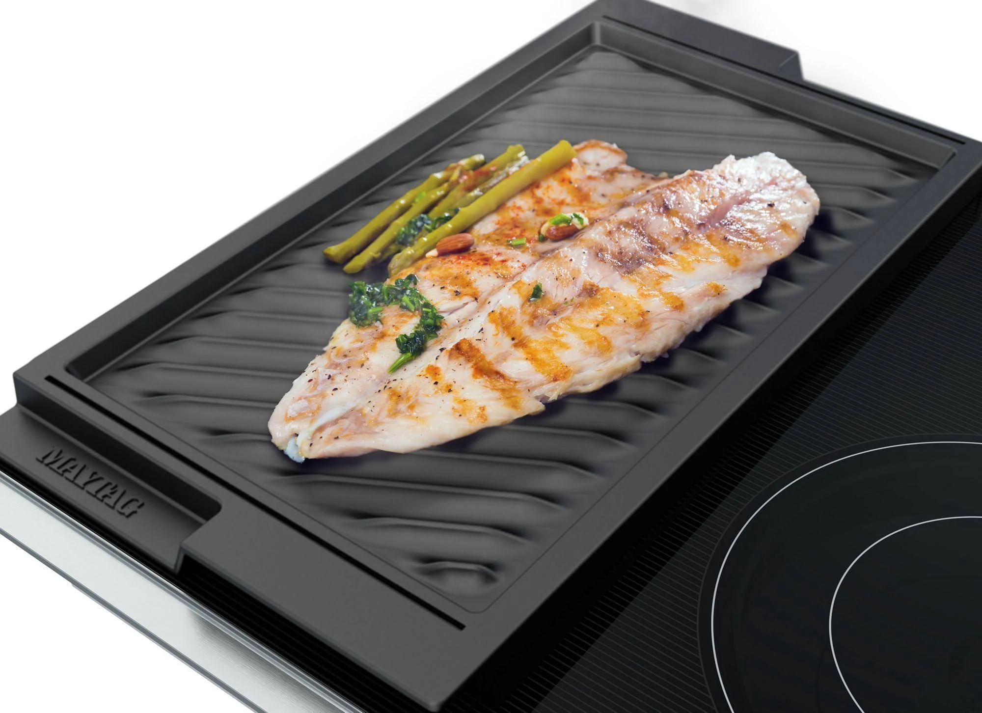 Maytag MEC8830HS 30Inch Electric Cooktop with Reversible Grill and