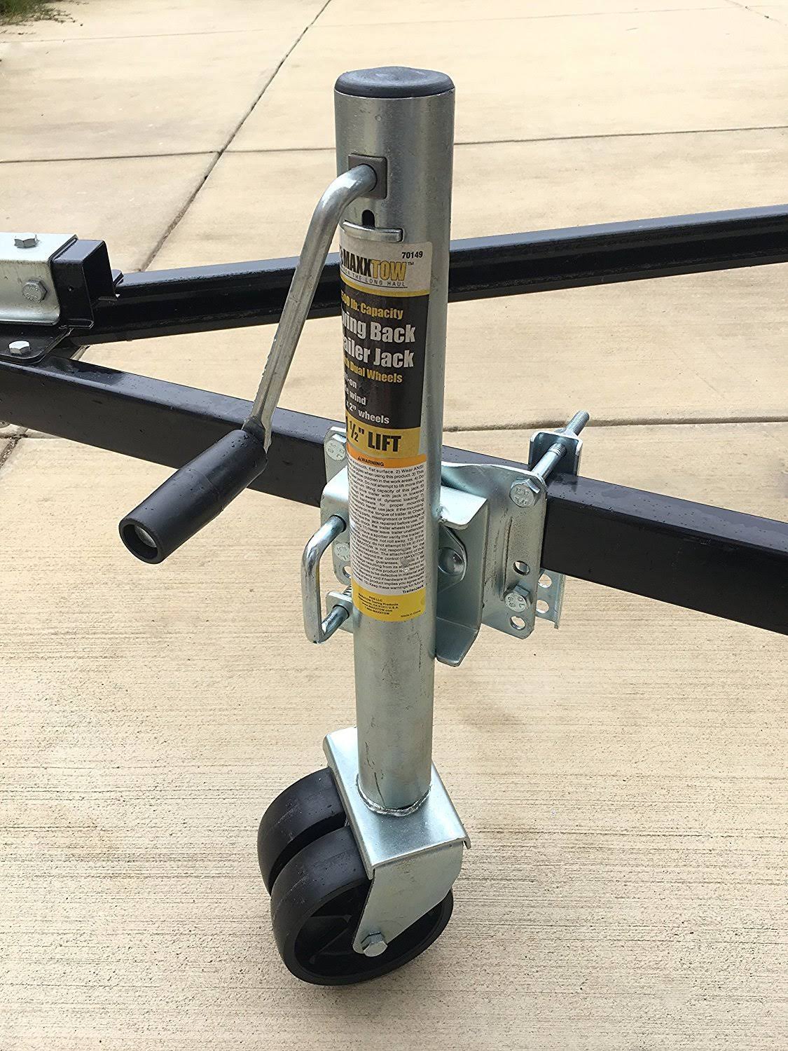 Maxxhaul 70149 111/2x22 Lift Swing Back Trailer Jack with Dual Wheels