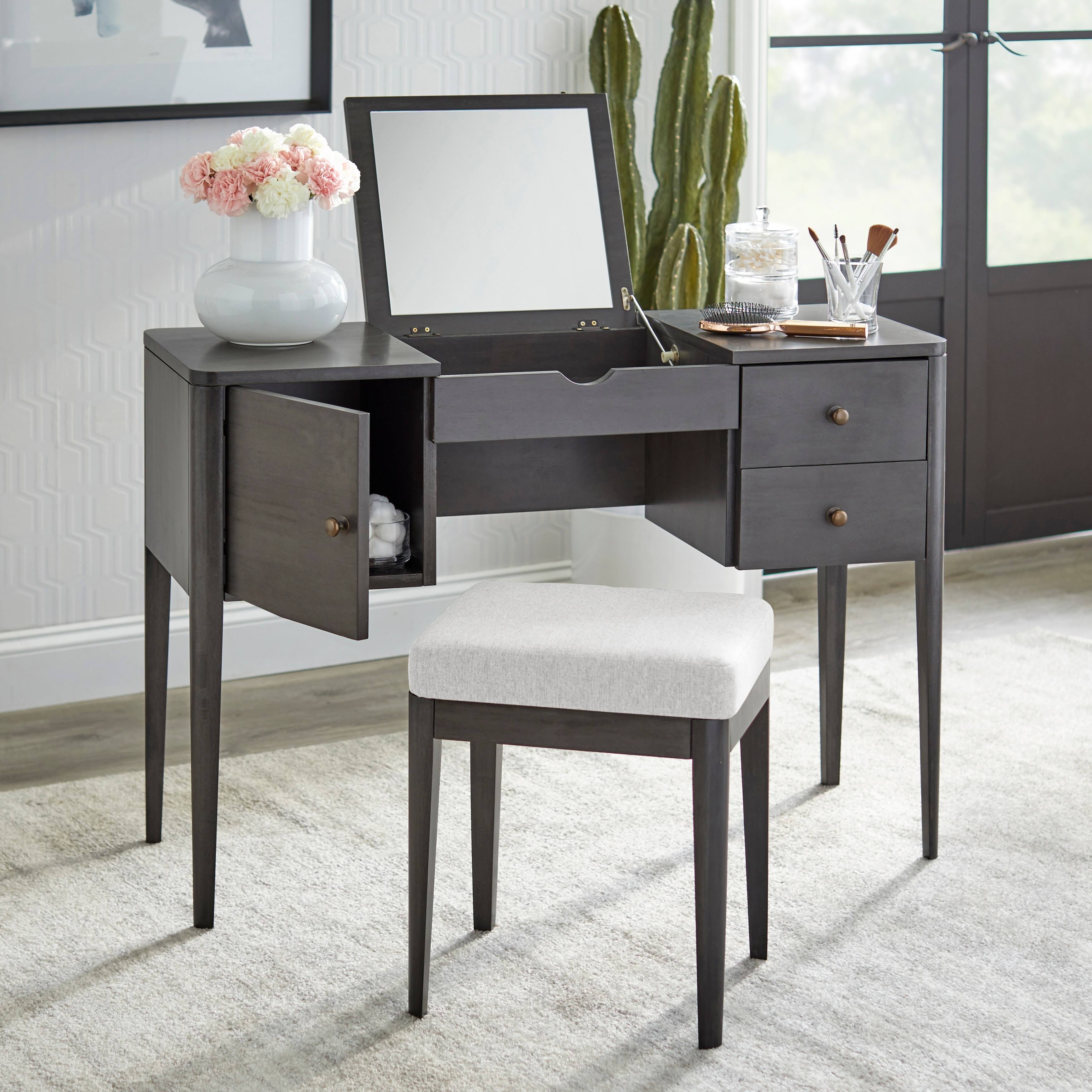 Lifestorey Parc Vanity Desk Gray Buylateral dersya