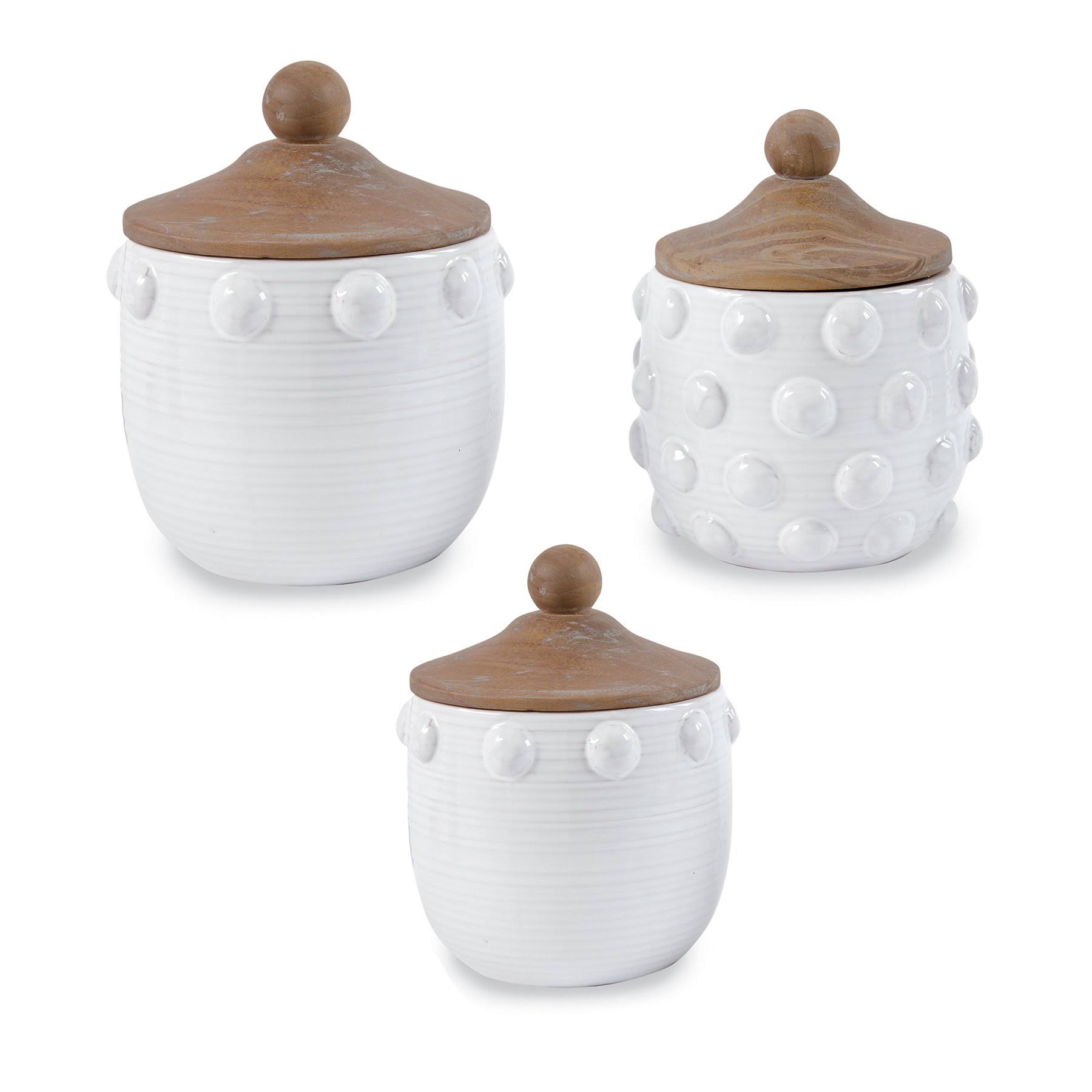 Mud Pie Raised Dotted Canister Set - dersya