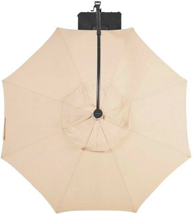 Hampton Bay Solar LED Offset Patio Umbrella 11 ft. Aluminum Cantilever
