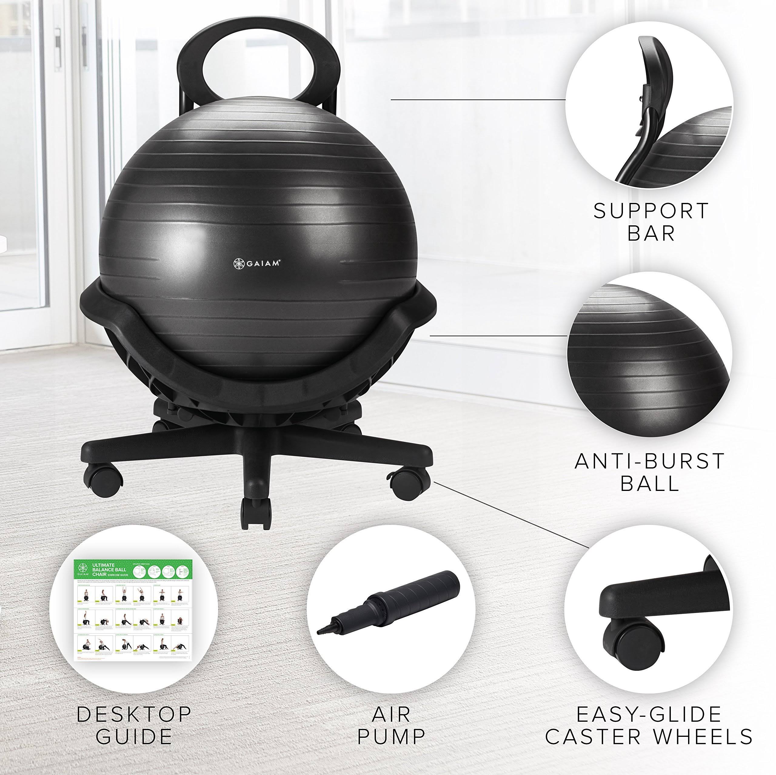 Gaiam Ultimate Balance Ball Chair, Black dersya