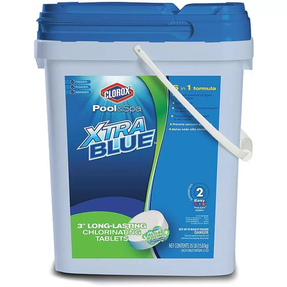 Clorox Pool&Spa XtraBlue 3 LongLasting Chlorine Tablets, 35 lb dersya