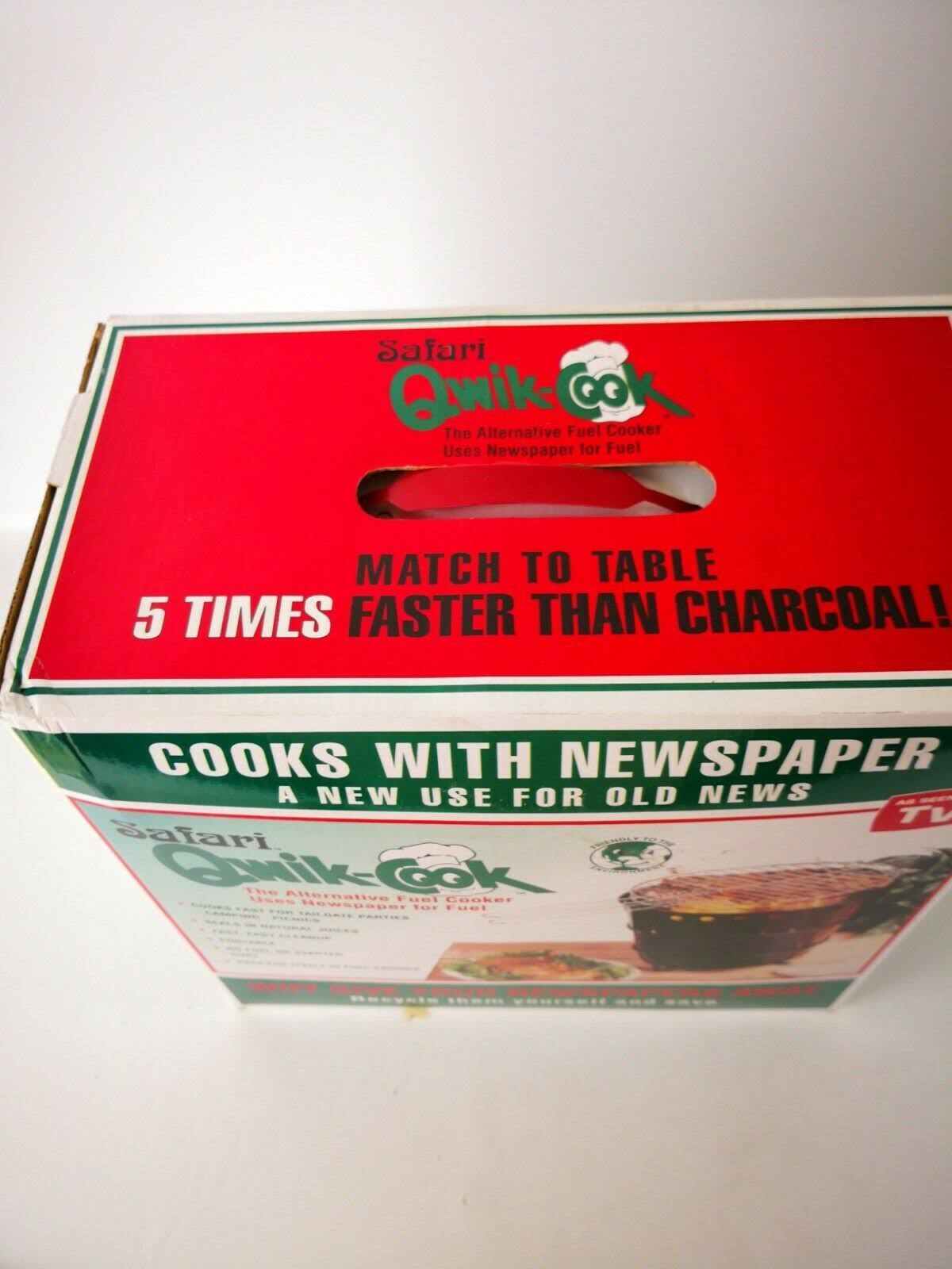 Qwik Cook Alternative Fuel Cooker Grill Eco Friendly, Uses Newspapers